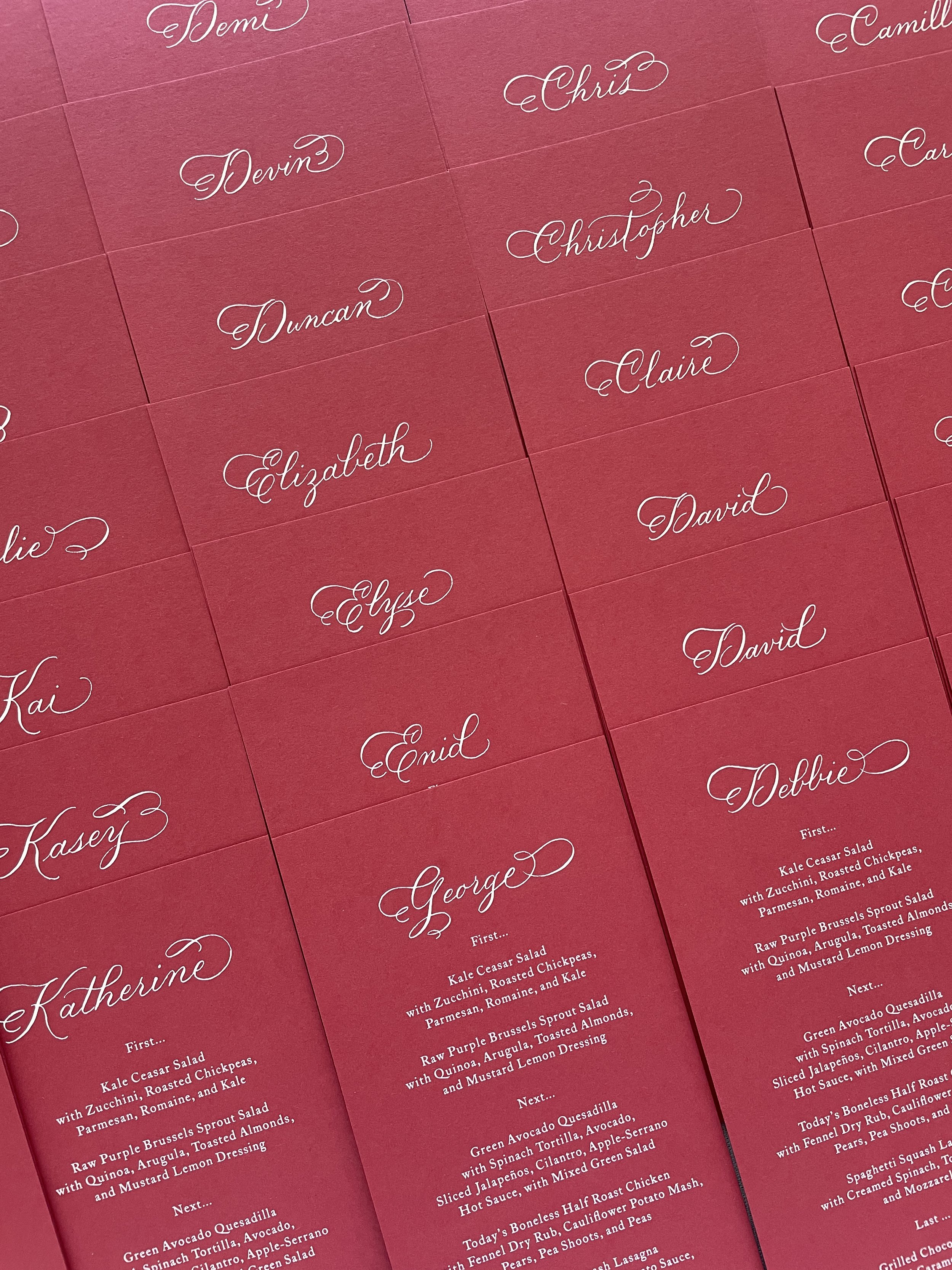 Los Angeles Calligrapher - Wedding and Events Calligraphy Place cards