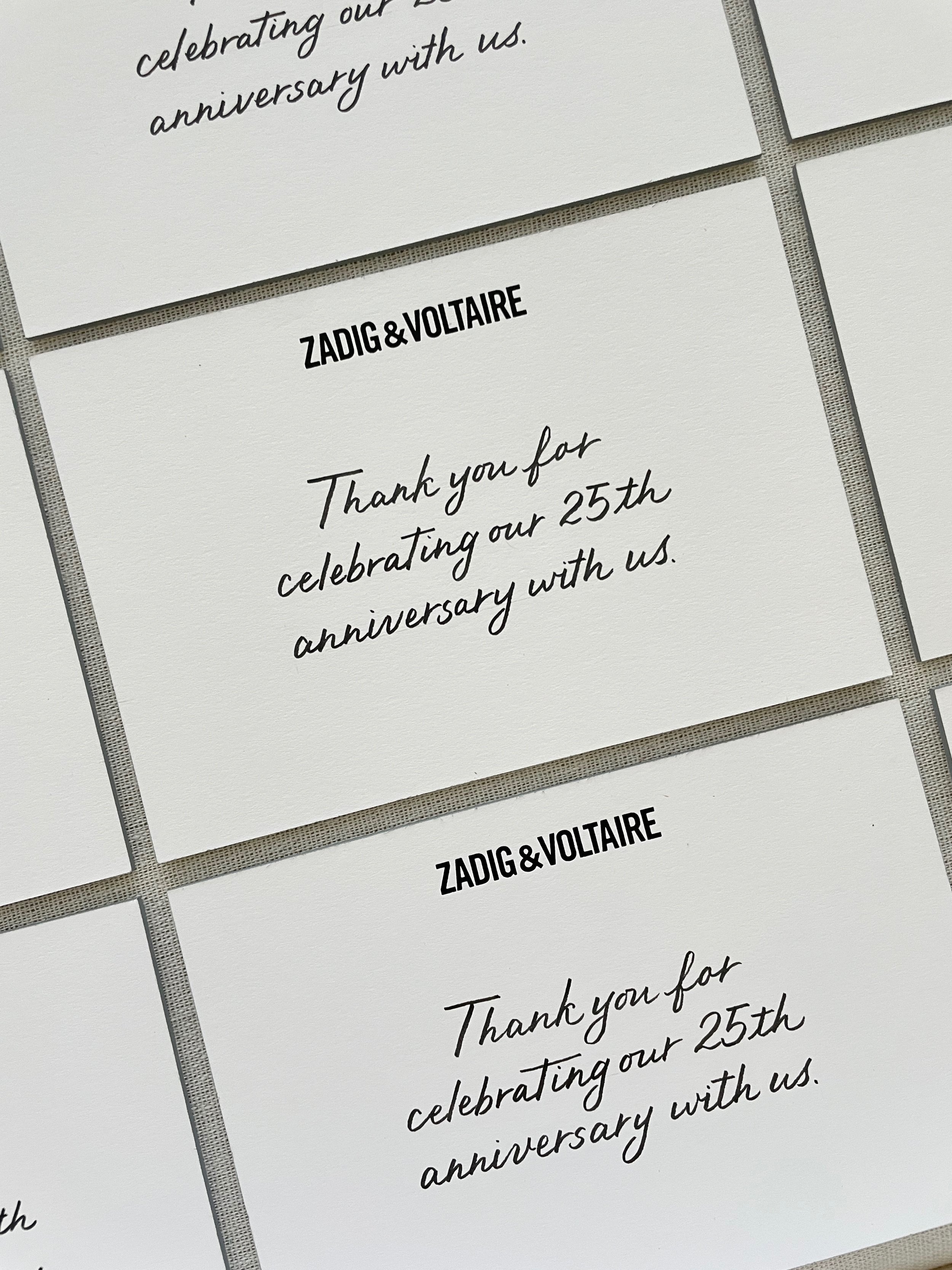 Zadig &amp; Voltaire - thank you cards