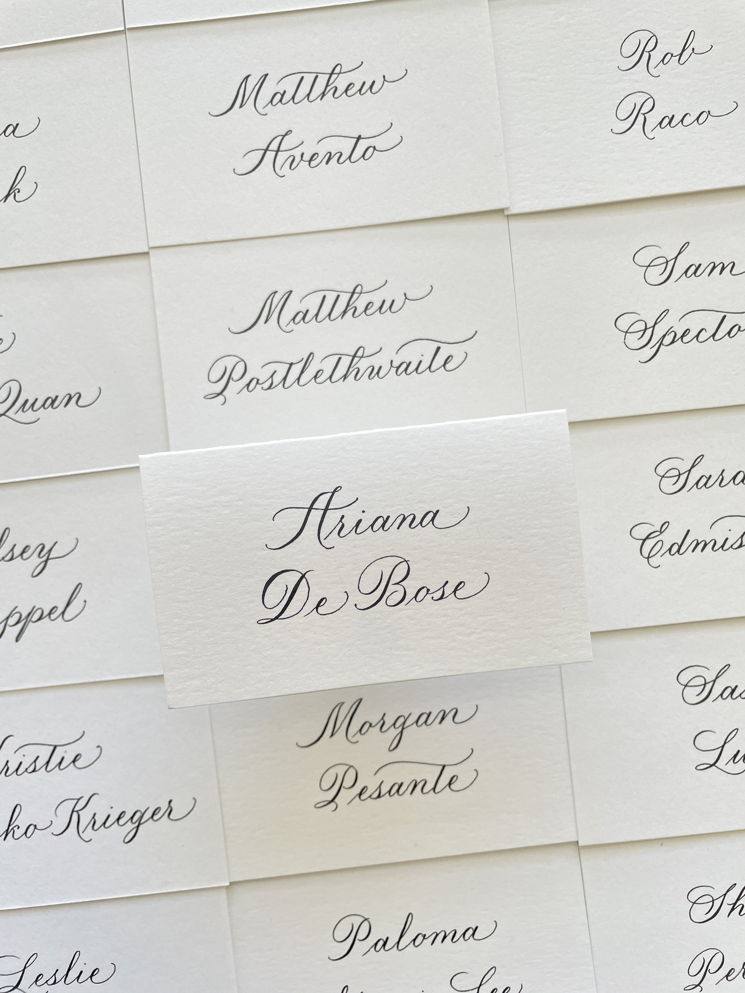 Los Angeles hand written calligraphy place cards