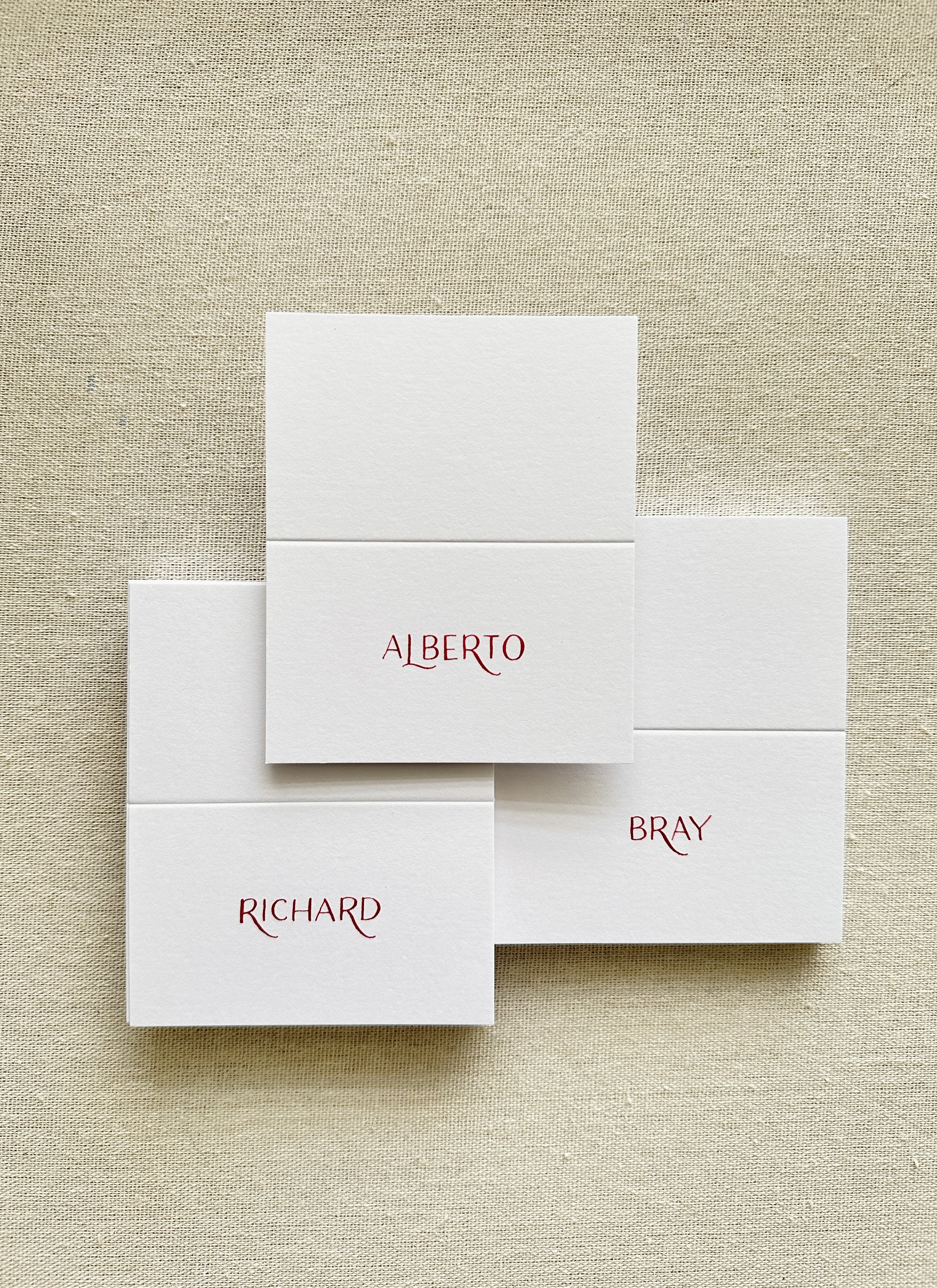 Los Angeles hand written calligraphy place cards