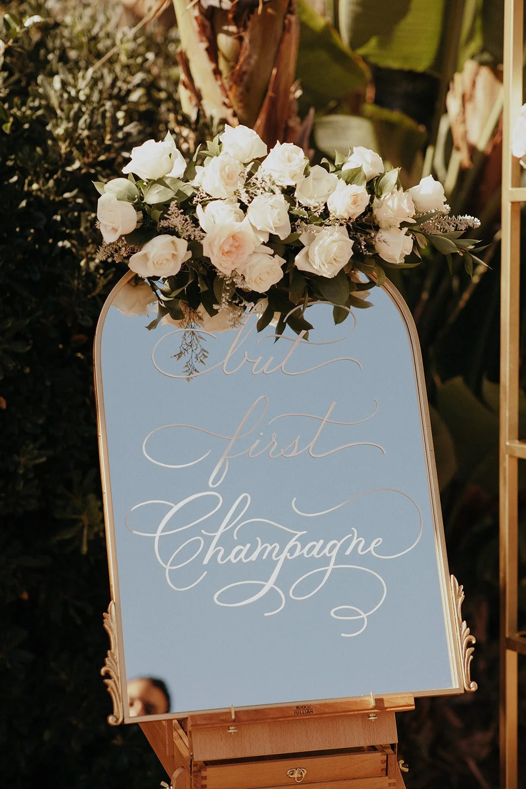 Los Angeles wedding mirror calligraphy