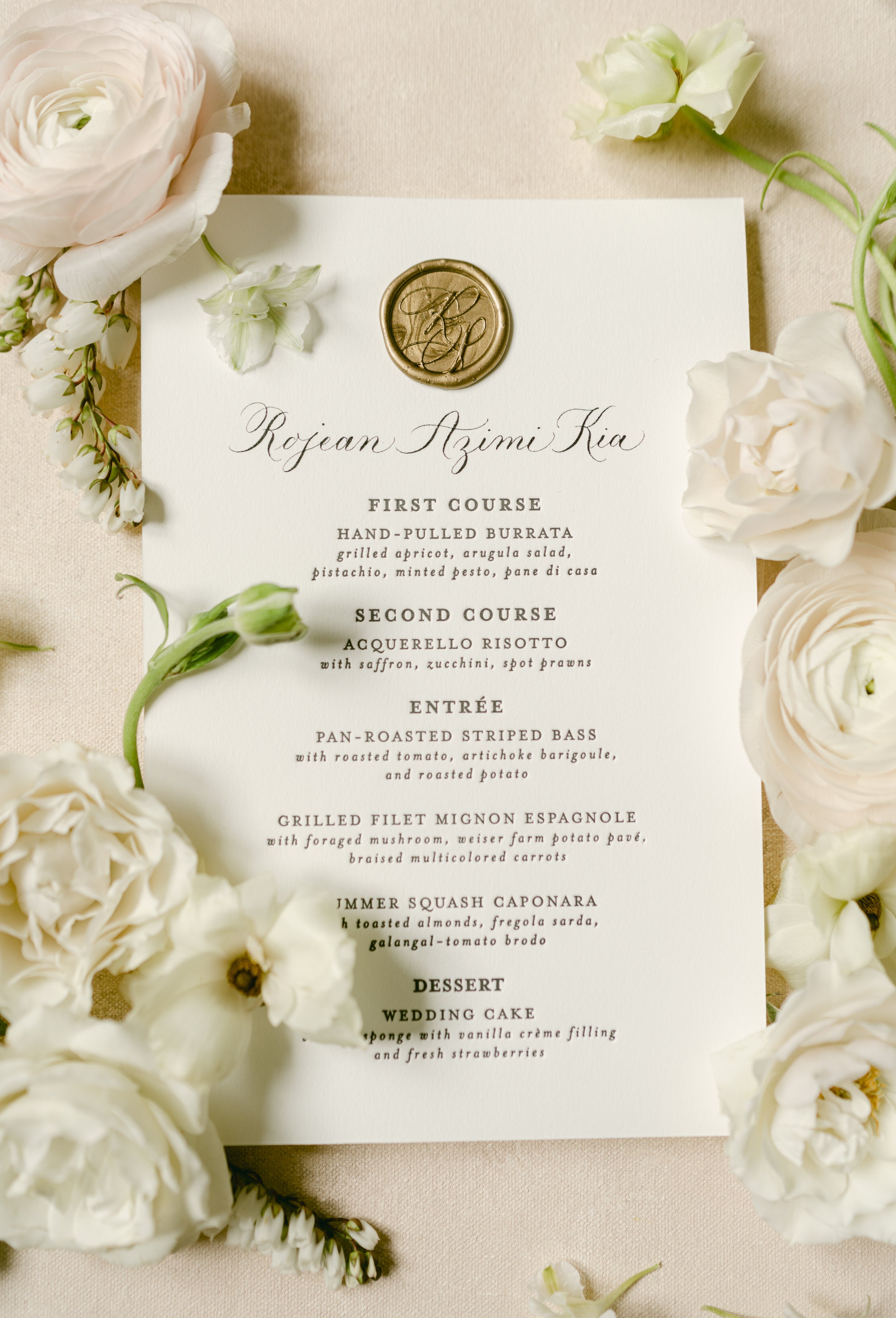 Los Angeles hand written calligraphy place cards