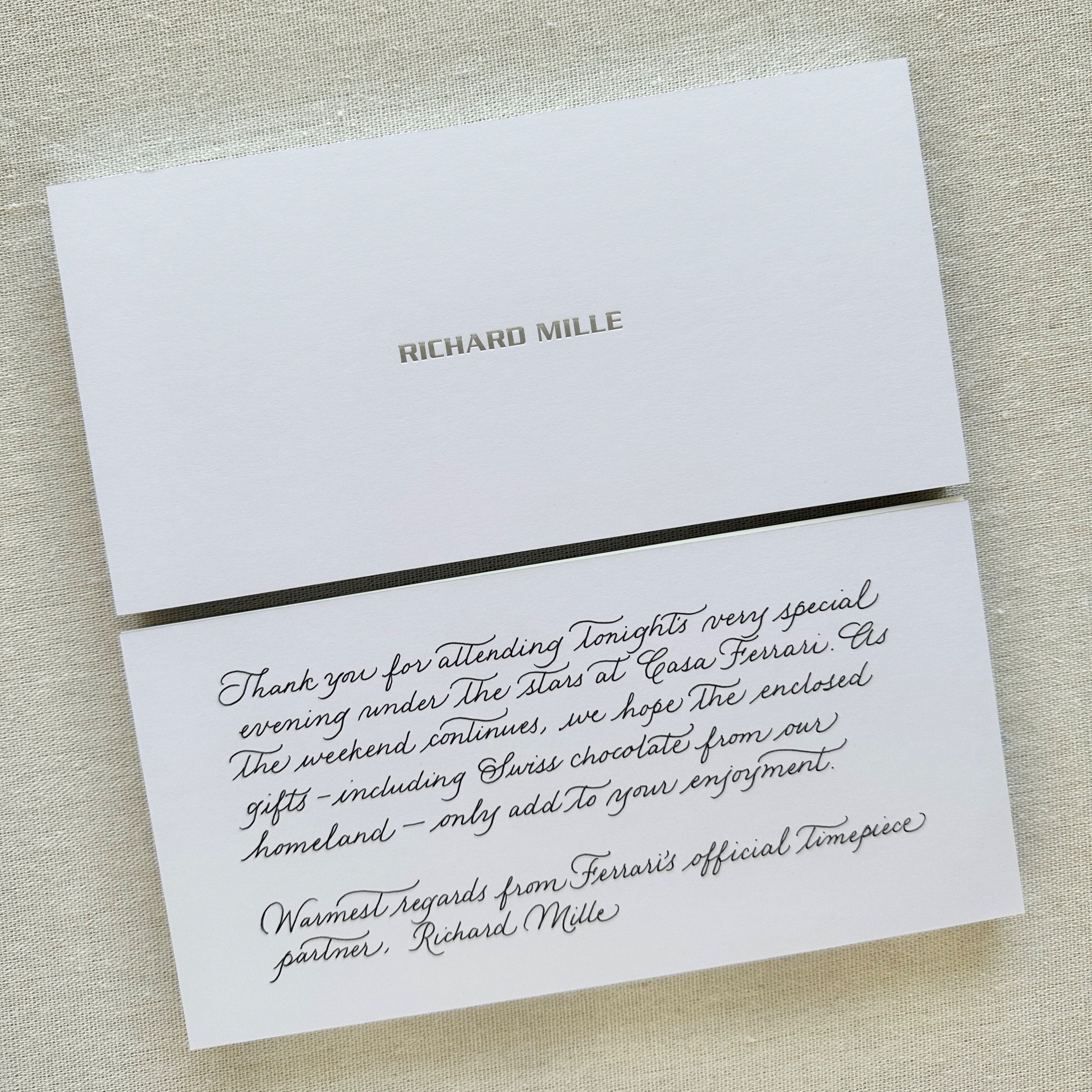 Richard Mille - personalized note cards