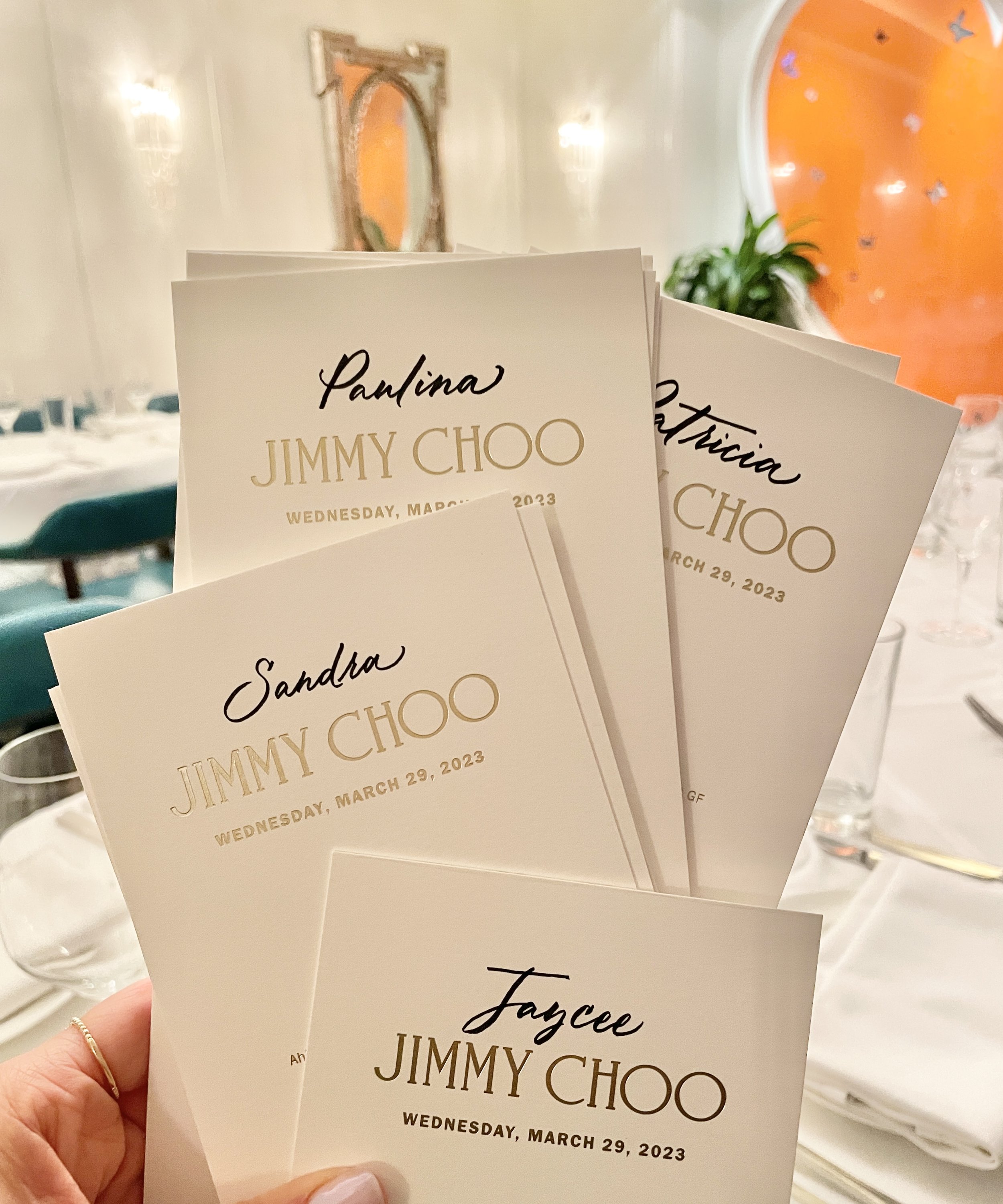Los Angeles hand written calligraphy place cards