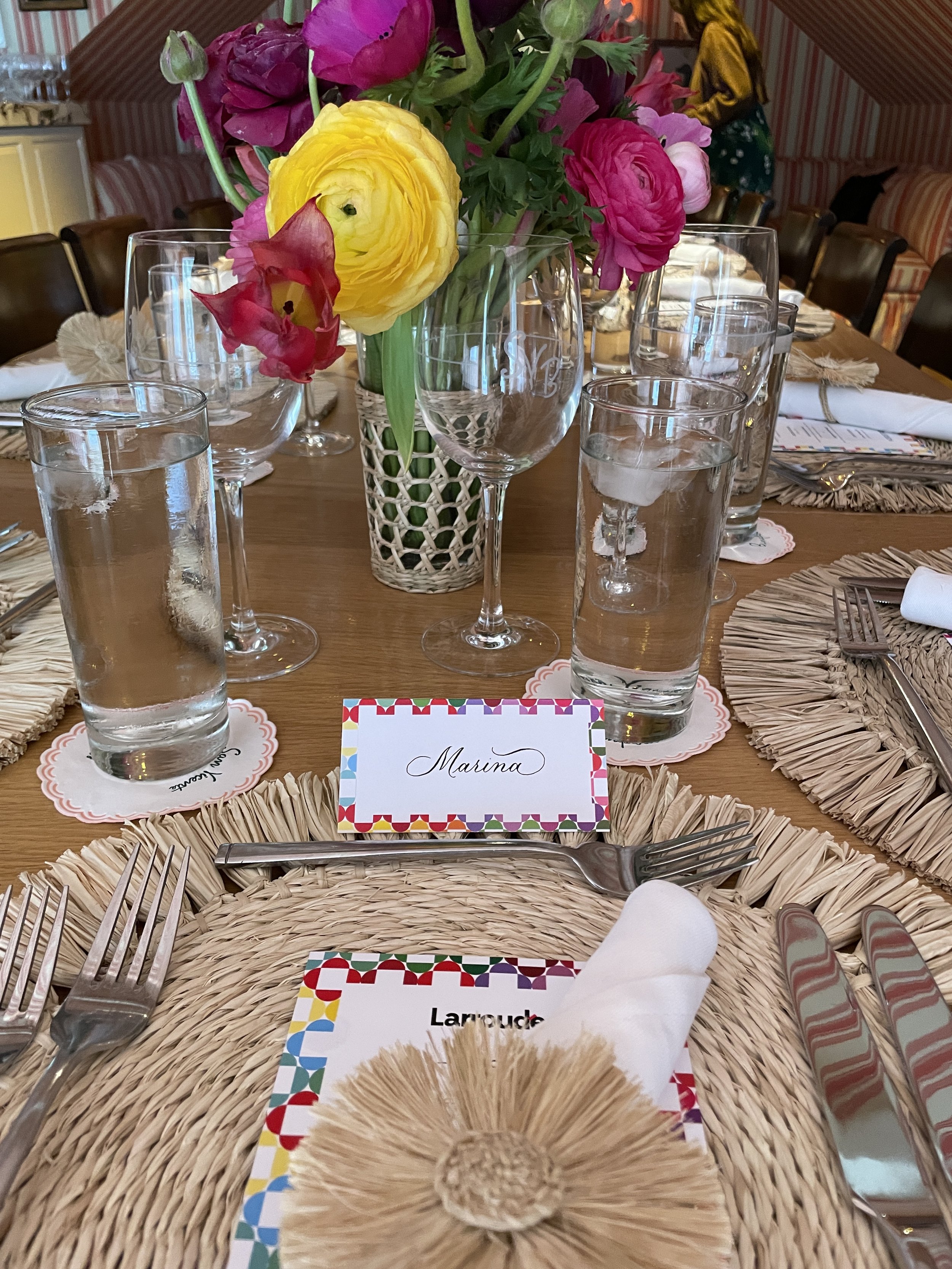 Los Angeles hand written calligraphy place cards