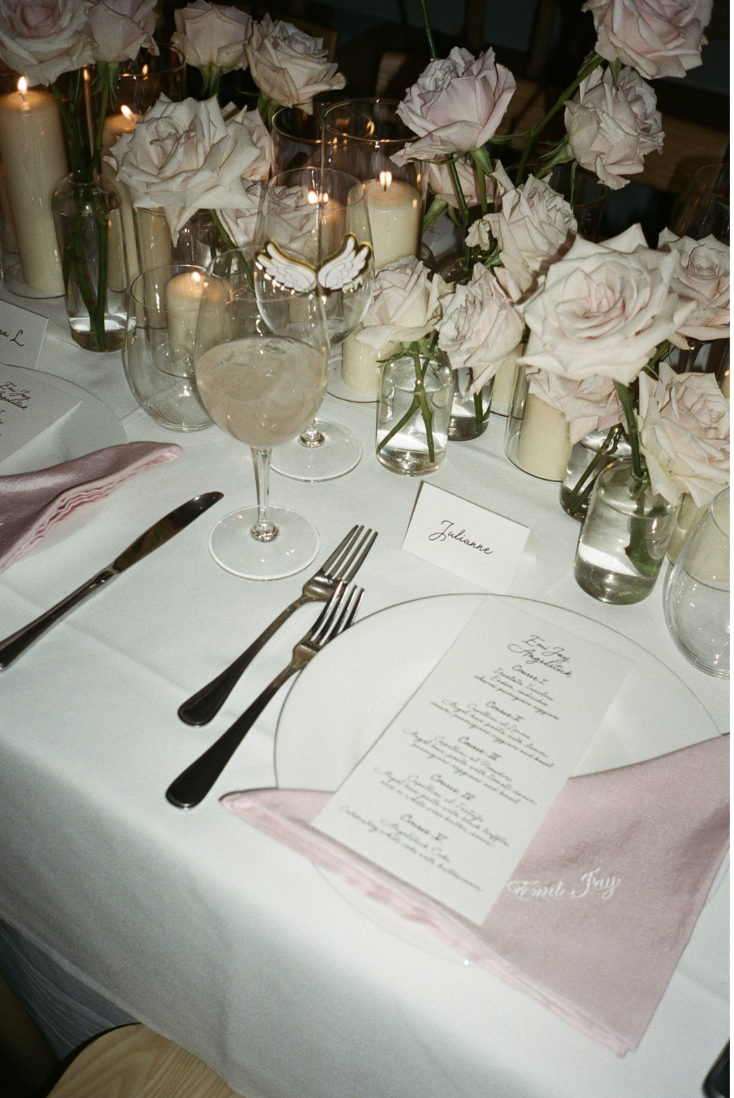 Los Angeles hand written calligraphy place cards