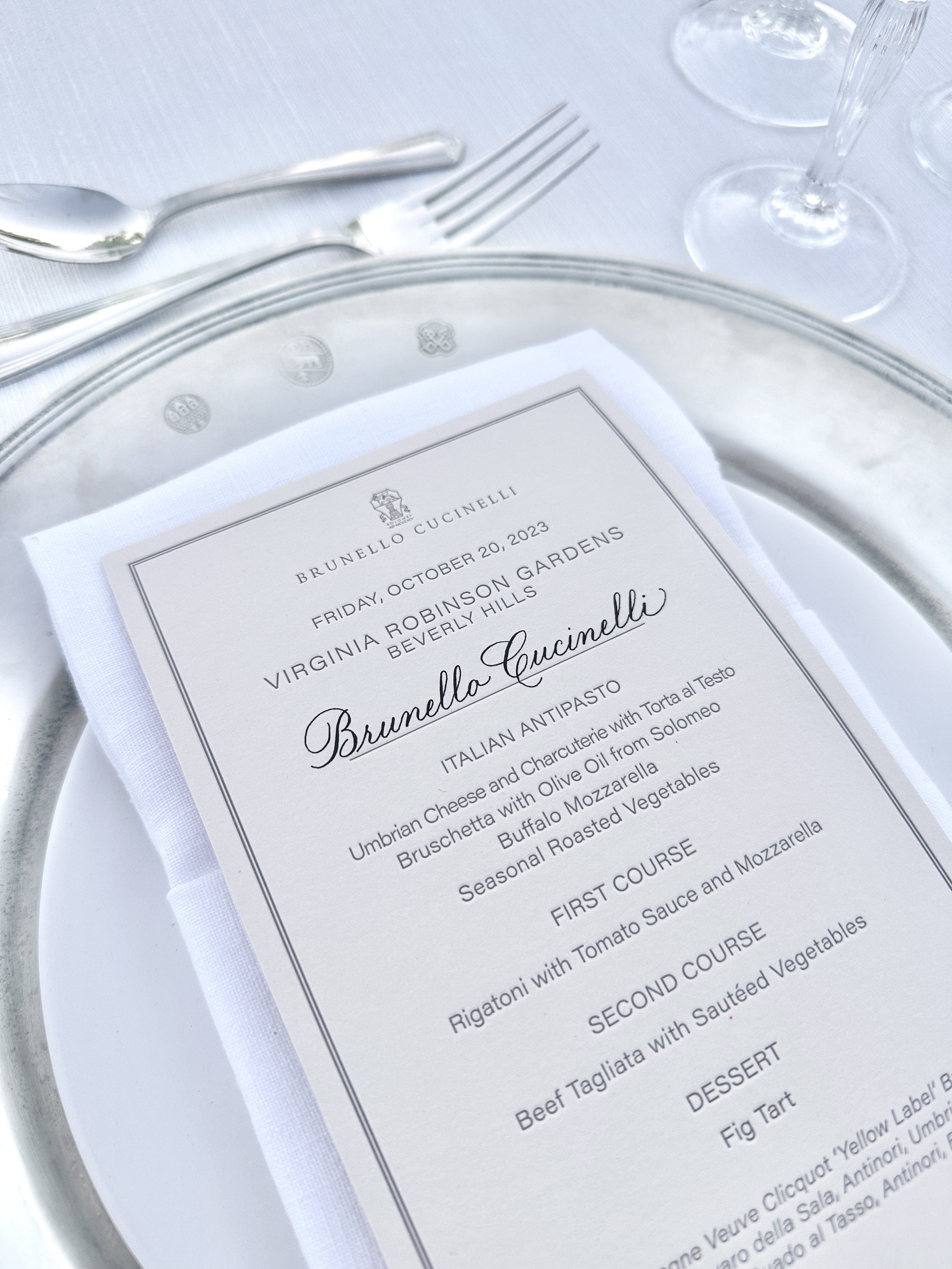 Los Angeles hand written calligraphy place cards