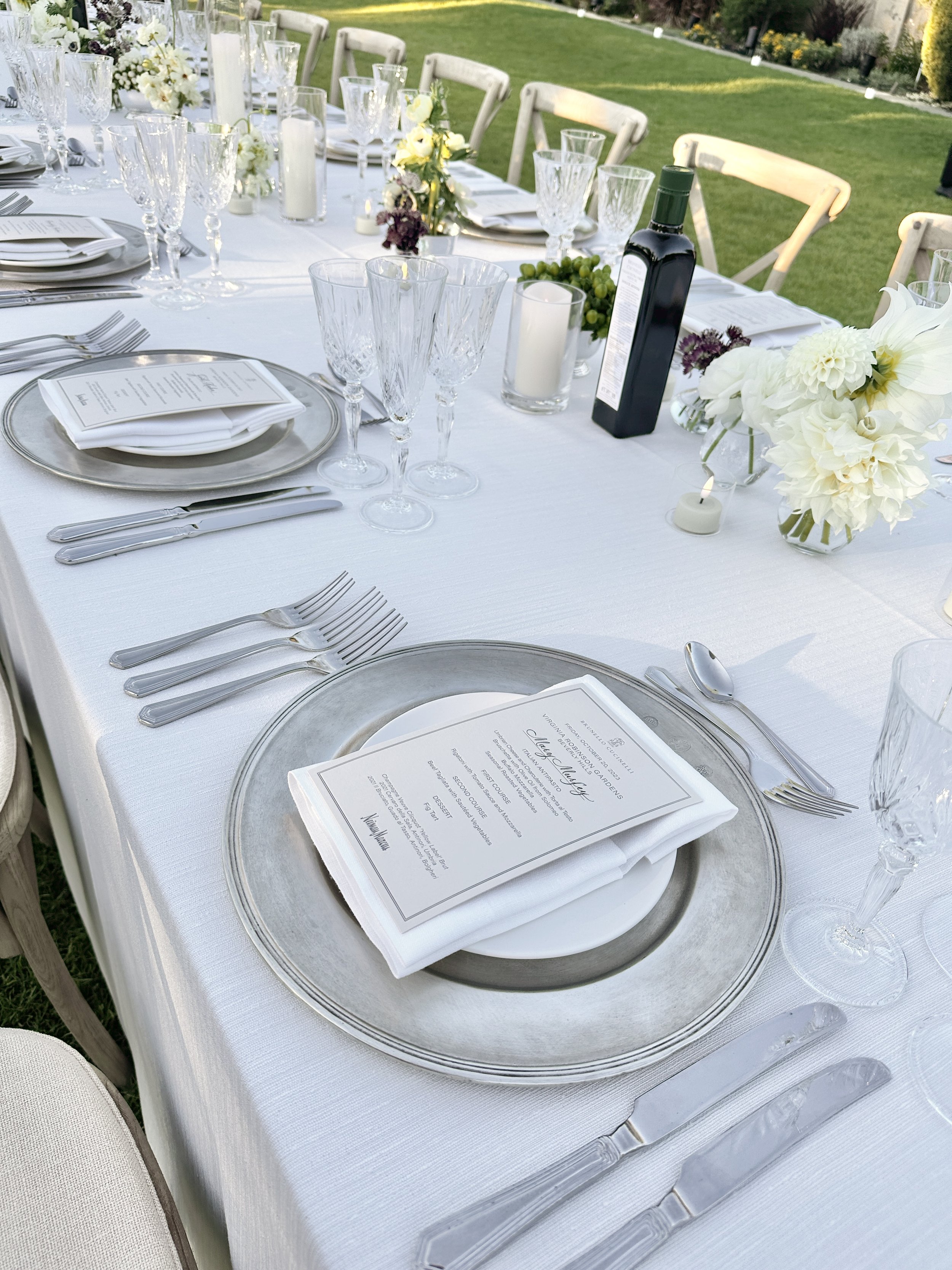 Los Angeles hand written calligraphy place cards