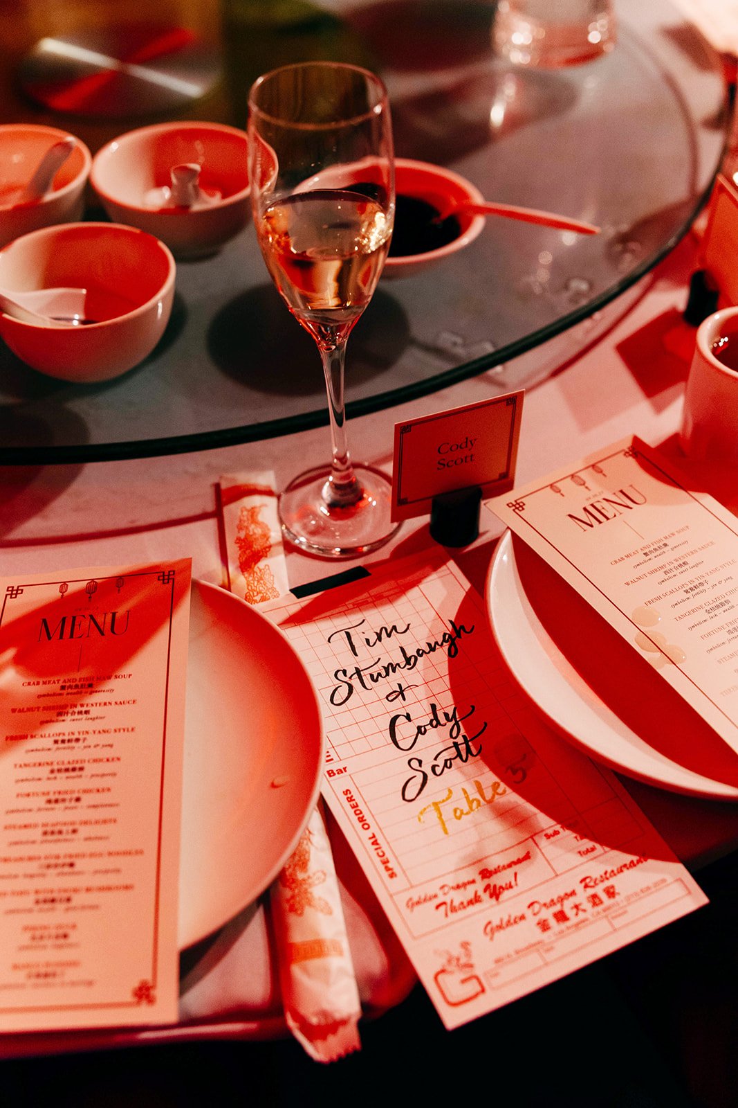Los Angeles hand written calligraphy place cards