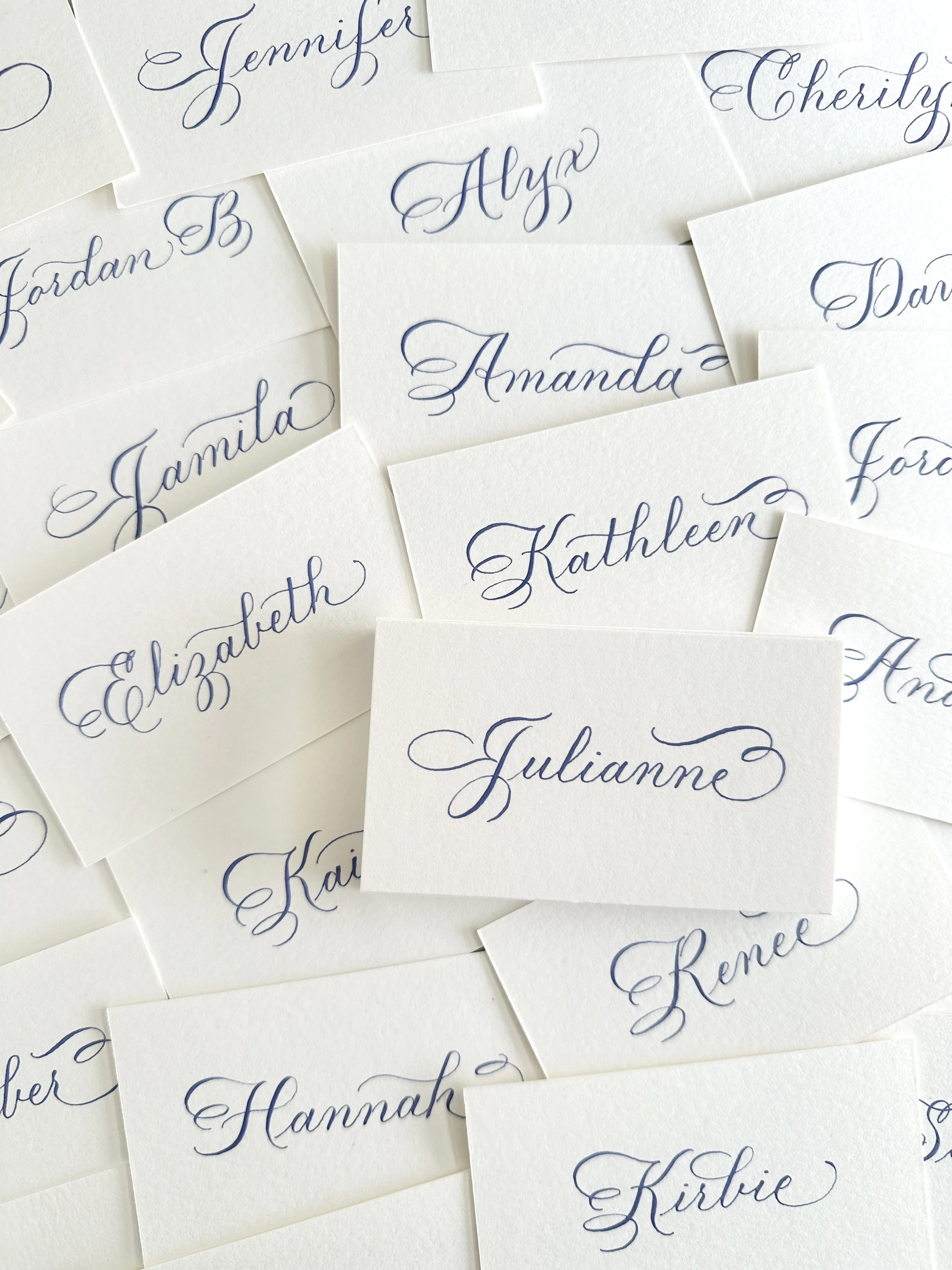 Los Angeles hand written calligraphy place cards