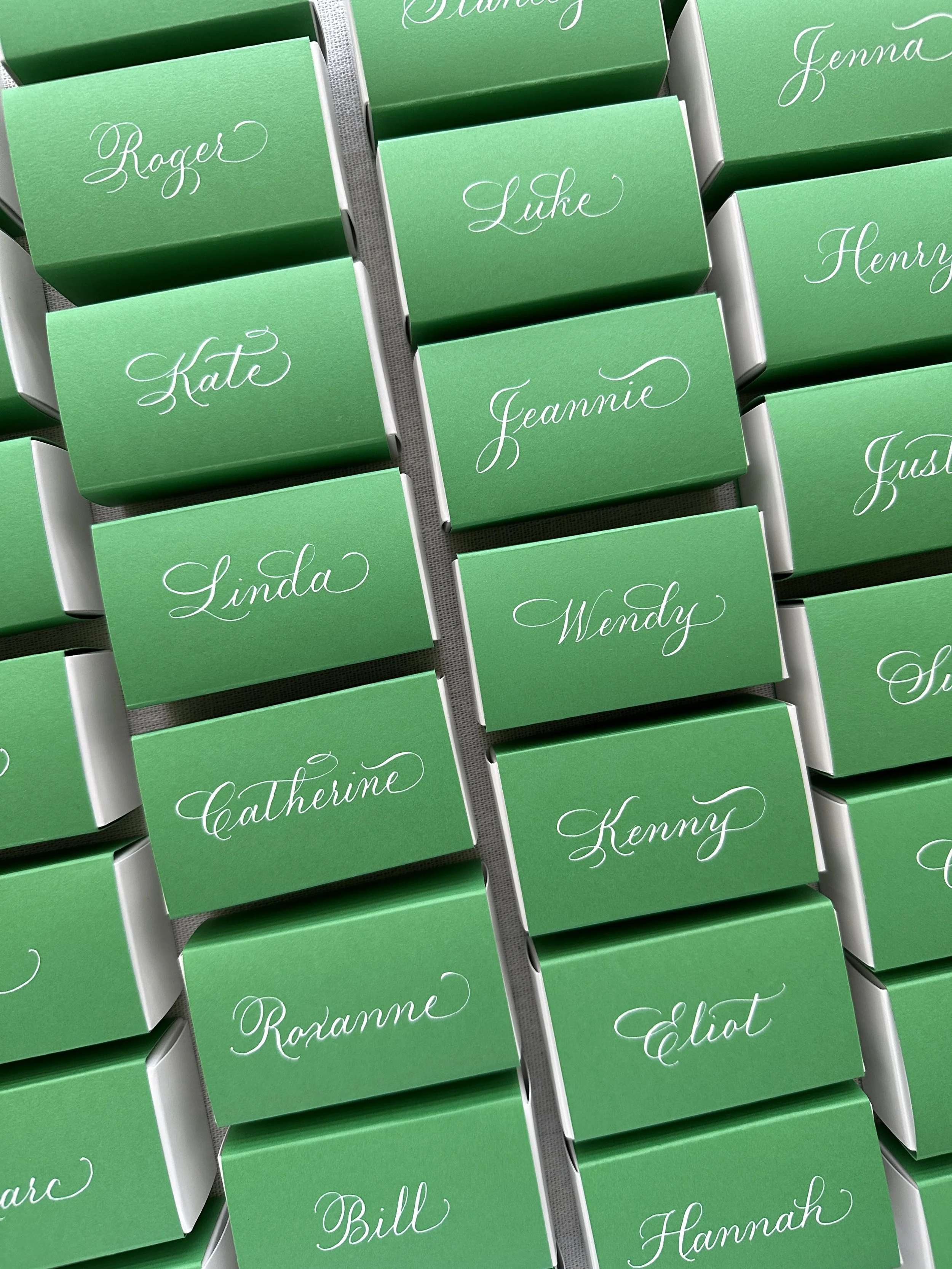 Los Angeles hand written calligraphy place cards