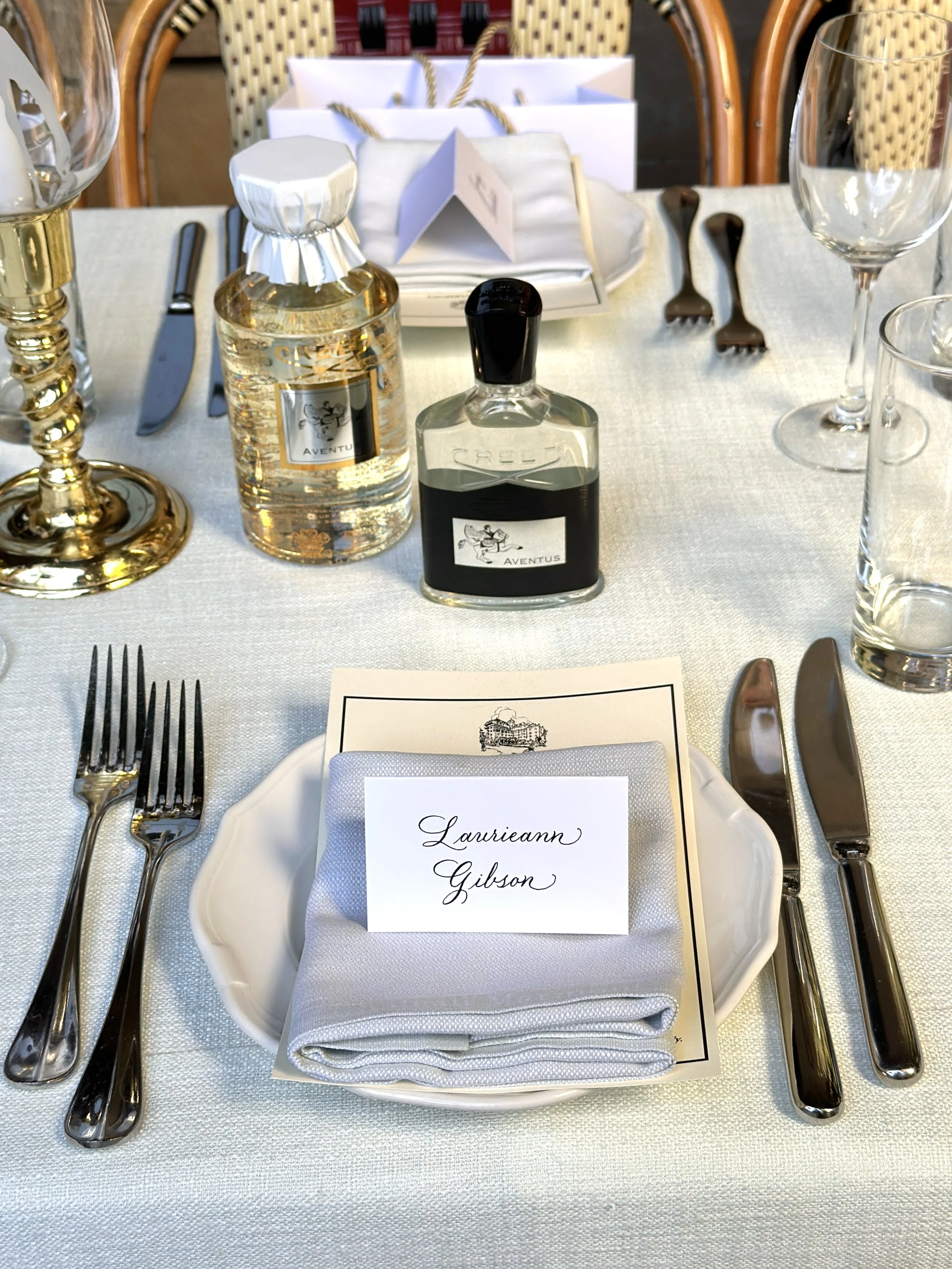 Los Angeles hand written calligraphy place cards