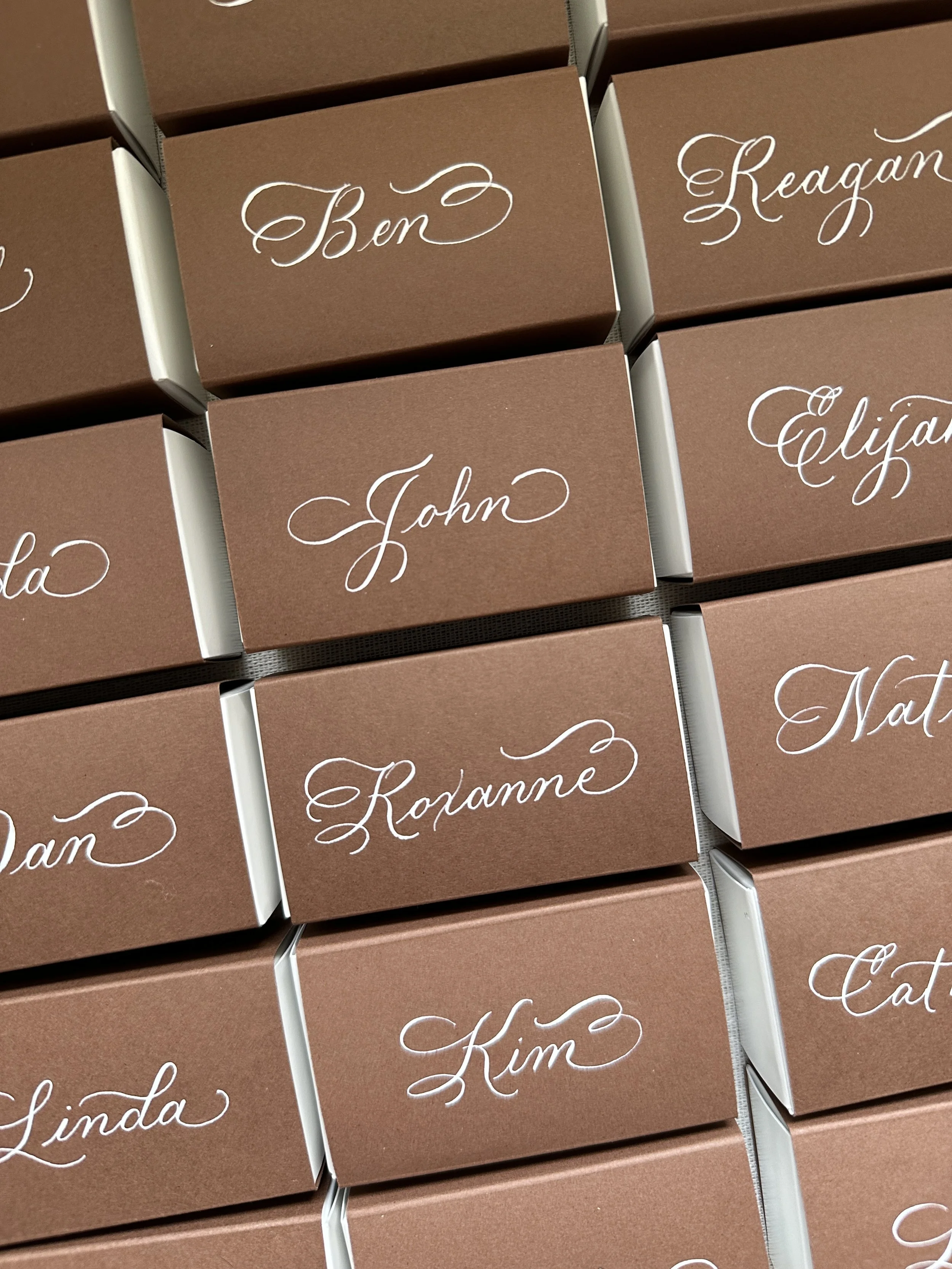 Los Angeles hand written calligraphy place cards