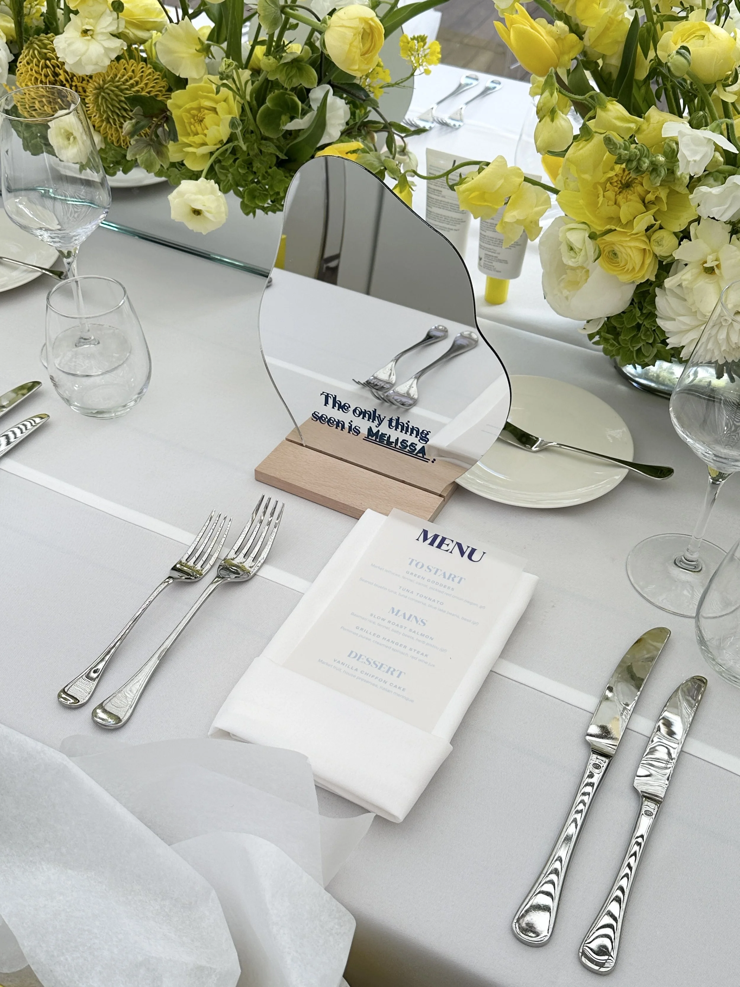 Los Angeles hand written calligraphy place cards