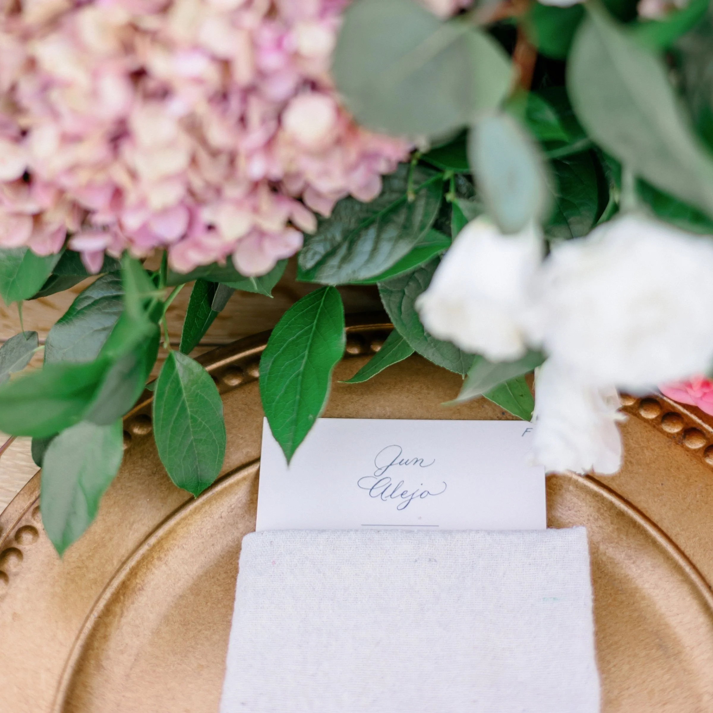 Los Angeles hand written calligraphy place cards