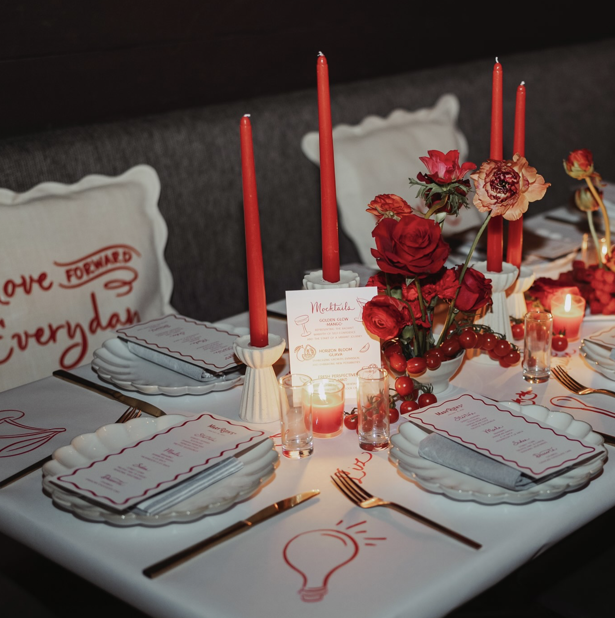 Los Angeles hand written calligraphy place cards