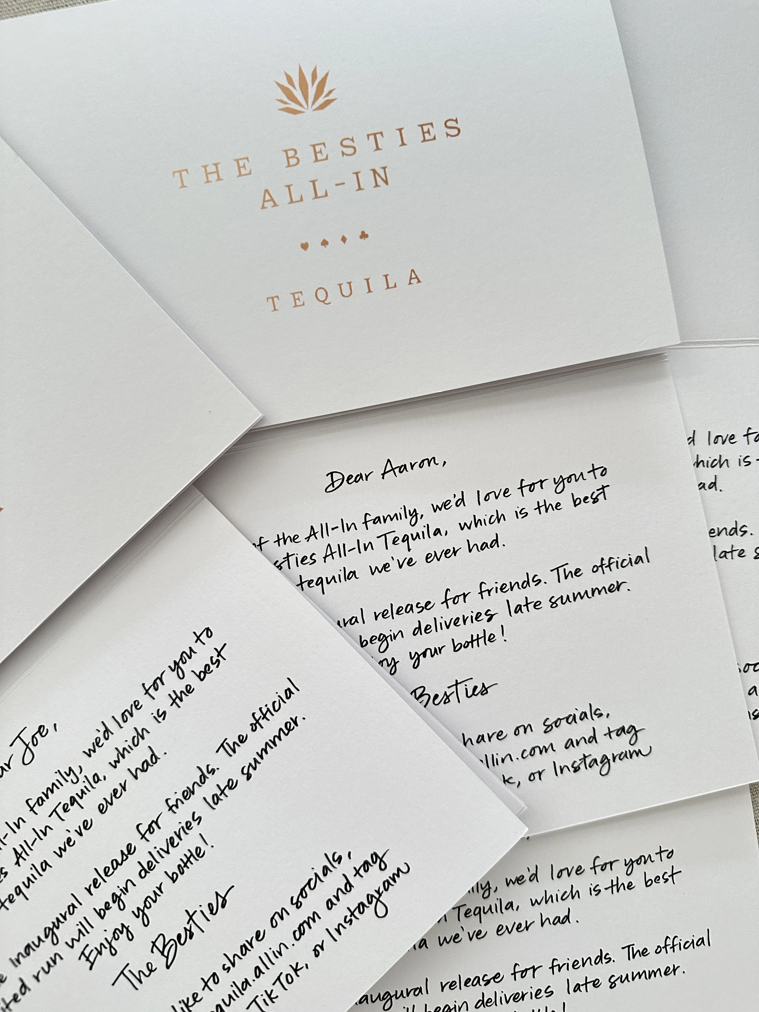 Besties All-In - mailer note cards