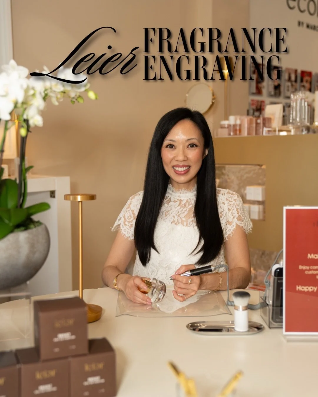 Feeling so grateful for the chance to uplift and support fellow female-minority founders and brands. 💕✨

Had the best time engraving @leierfragrances at their Galentine&rsquo;s Event at Thirteen Lune (Larchmont)!

An engraving activation is such a m