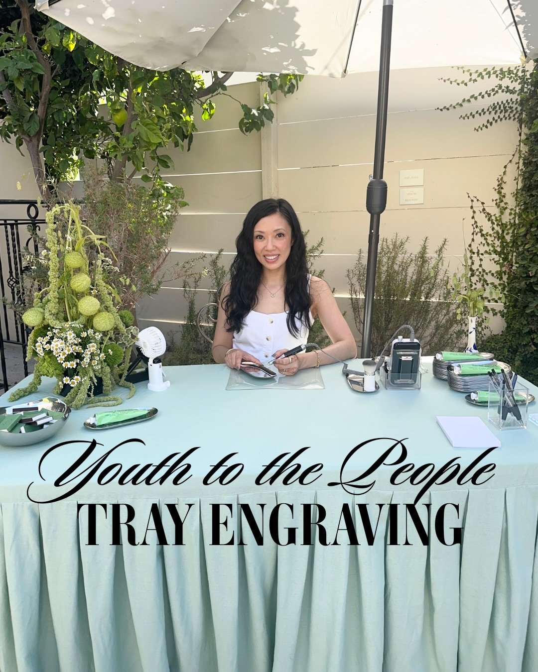 Grateful to partner with some of the industry&rsquo;s best creative designers and artisans who came together to create such picturesque moments for @youthtothepeople. ✨

I had the pleasure of hand engraving stainless steel trays for guests, adding a 