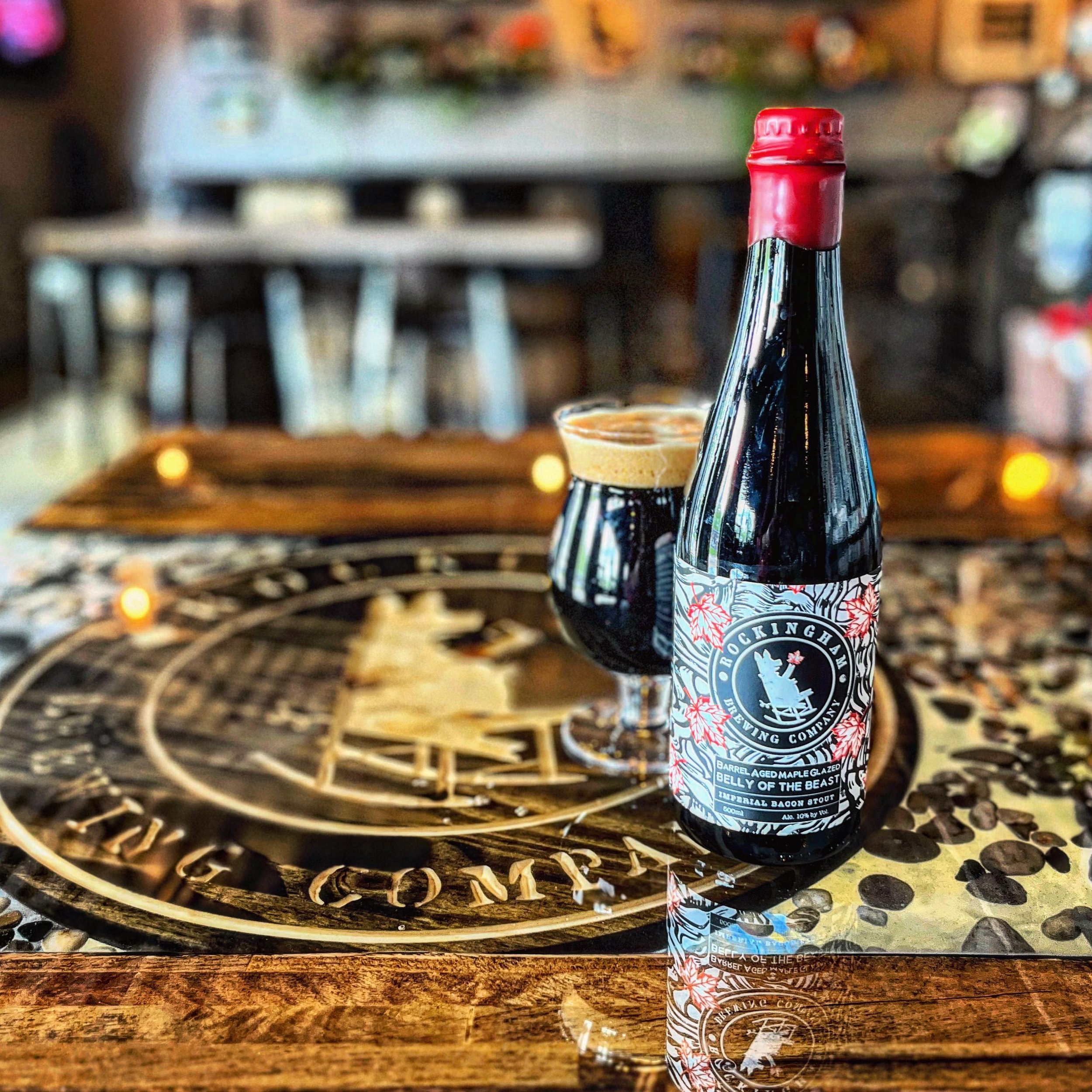Maple Belly of the Beast is looking twice as nice on our shiny new table! 😍 Join us for a pint or a flight of 5 years of this beauty on tap this weekend. And stay for an absolutely @vulgardisplayofpoutine! Open 2-8p Sat &amp; 1-6p Sun!