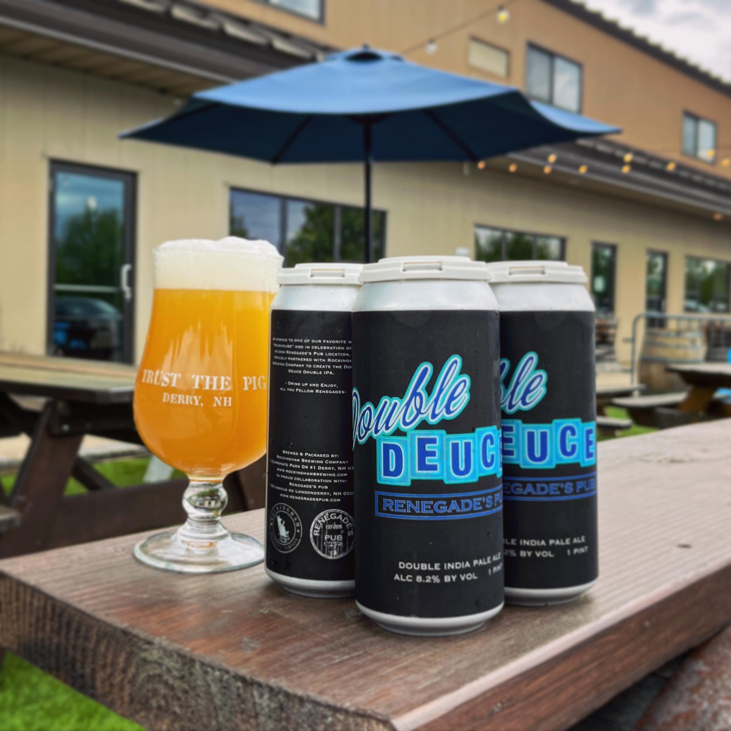 A fresh batch of Double Deuce, our juicy DIPA collab with @renegadesnorth hits the taps &amp; cans today! Renegade&rsquo;s just celebrated 5 years in their Londonderry location this past weekend and so we&rsquo;re proud to say we&rsquo;ve been partne