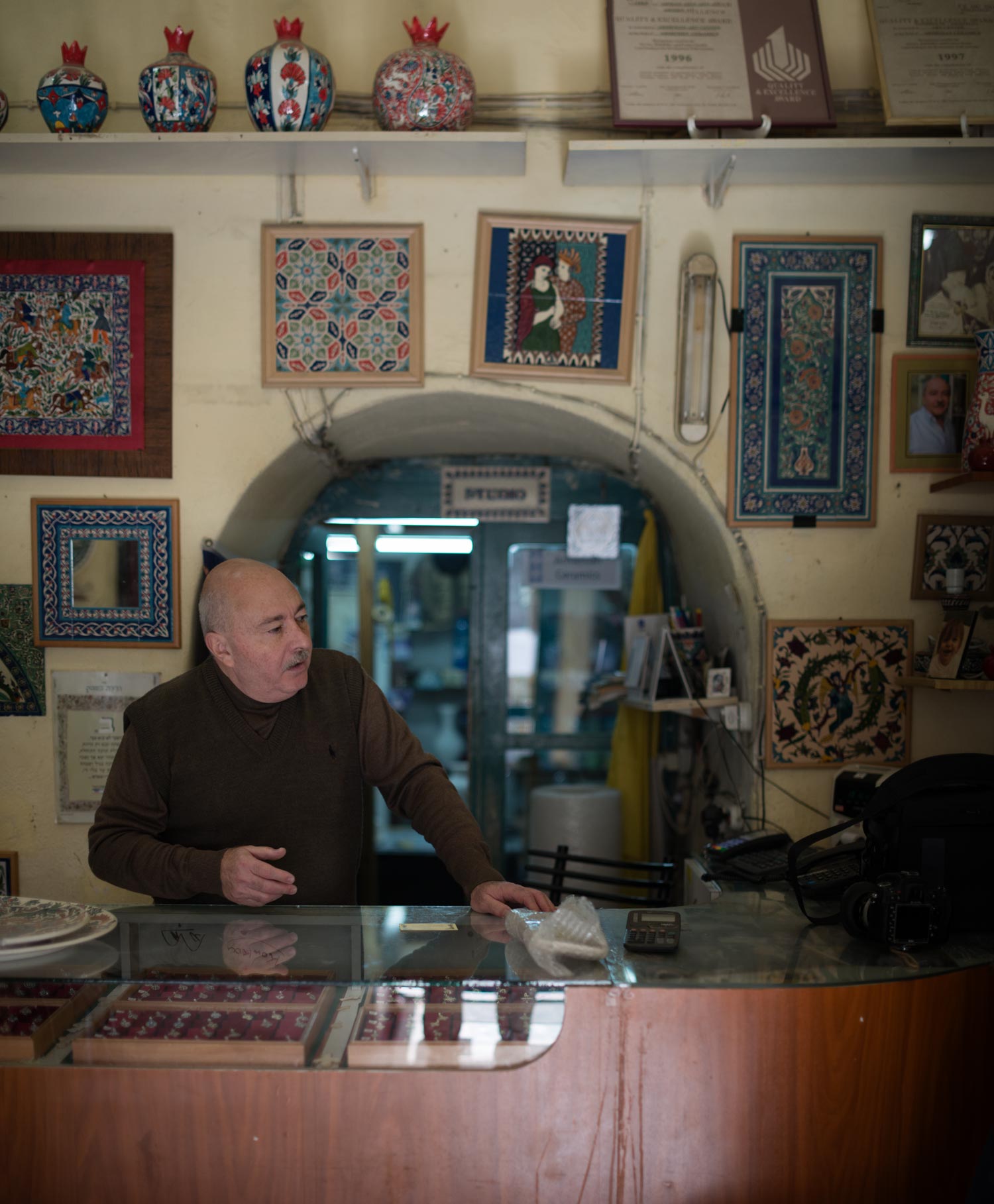  This Armenian shop owner told us about how his people are being driven from Israel.&nbsp; Once in history they outnumbered Jews and Muslims alike.&nbsp; Now there are only a few hundred left in the city. 