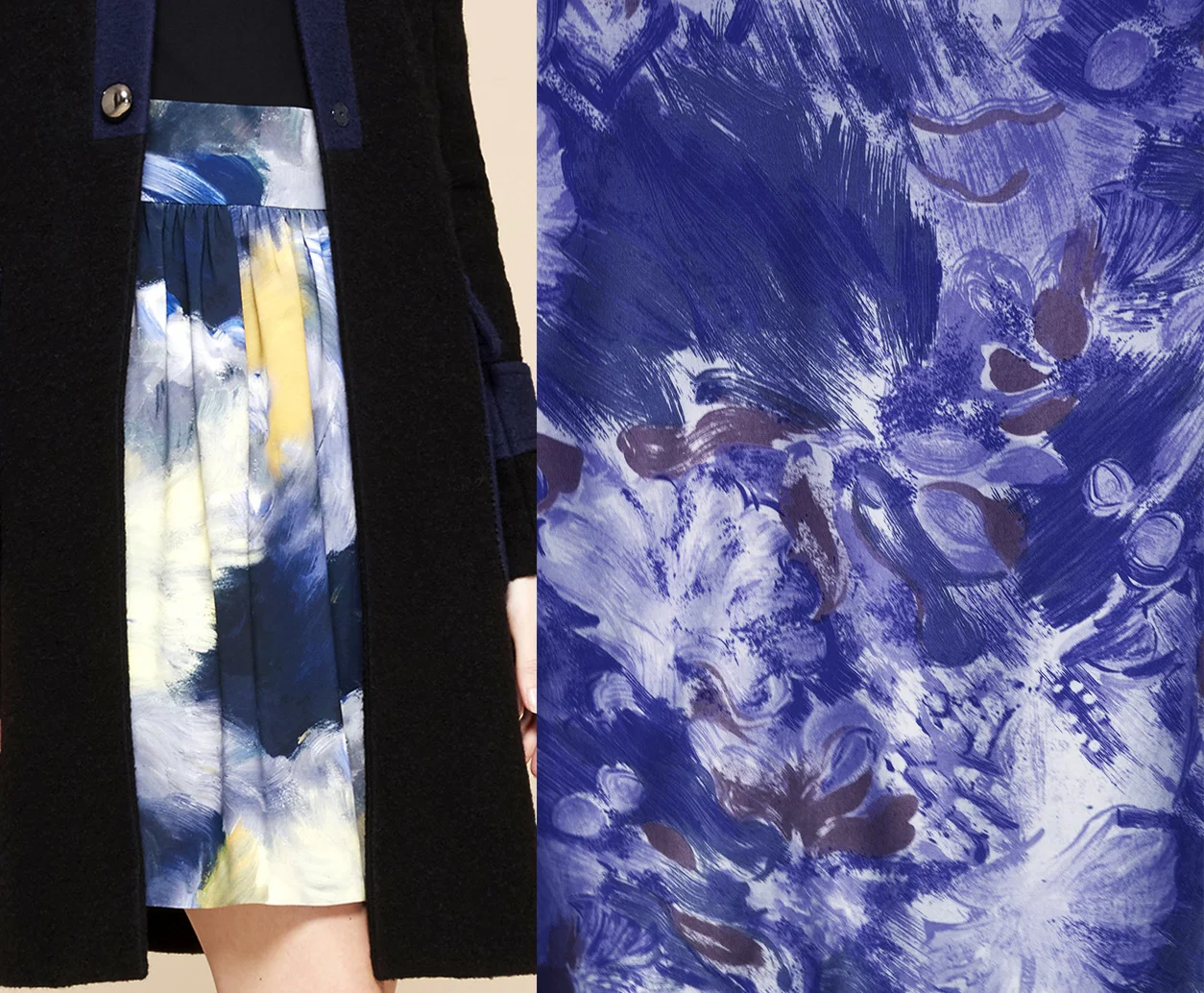 Designer print?? The right side is a stunning print by Cacharel on a cute gathered skirt. The left side is a vintage, commercial print recoloured and available for only AU$42.00, added bonus the shape of the shirt is cute too! http://www.lauralana.com.au/shop/printed-short-sleeve-shirt Finding ways to #getcreative