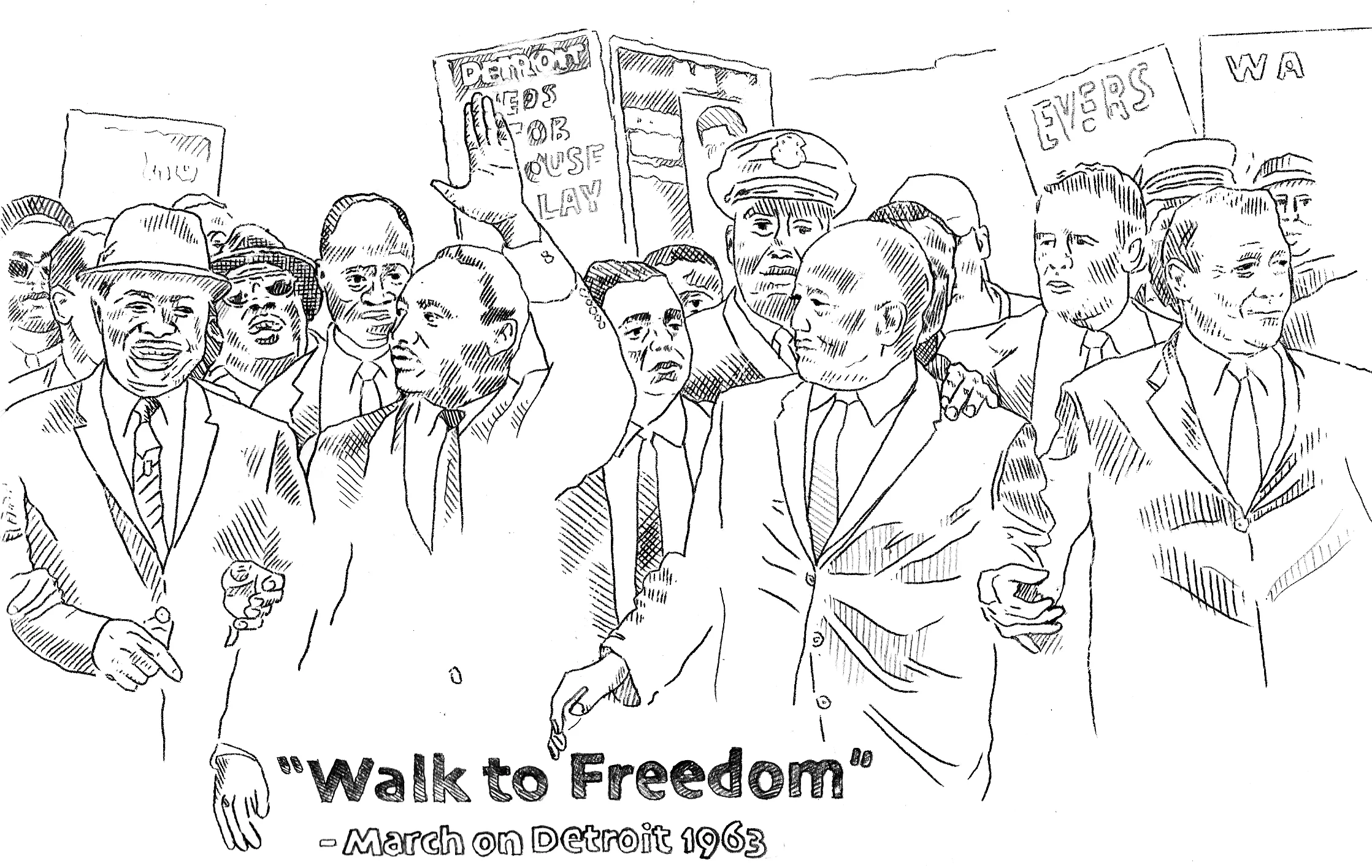 Martin Luther King Jr. with Rev CL Franklin, incorporated in larger mural proposal.