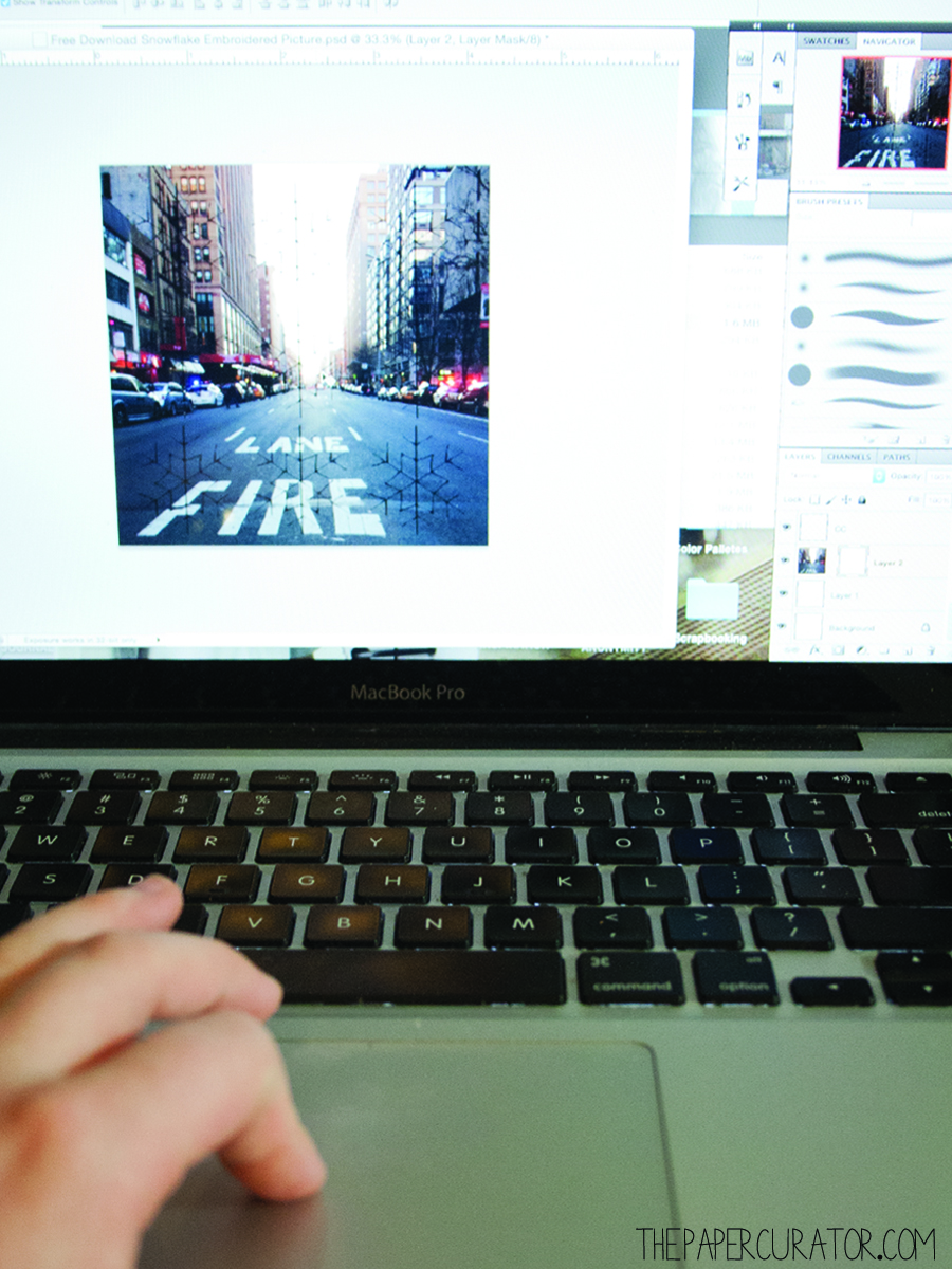 PRINTING YOUR IMAGE AFTER IT'S UNDER THE SNOWFLAKES IN THE TEMPLATE | THE PAPER CURATOR