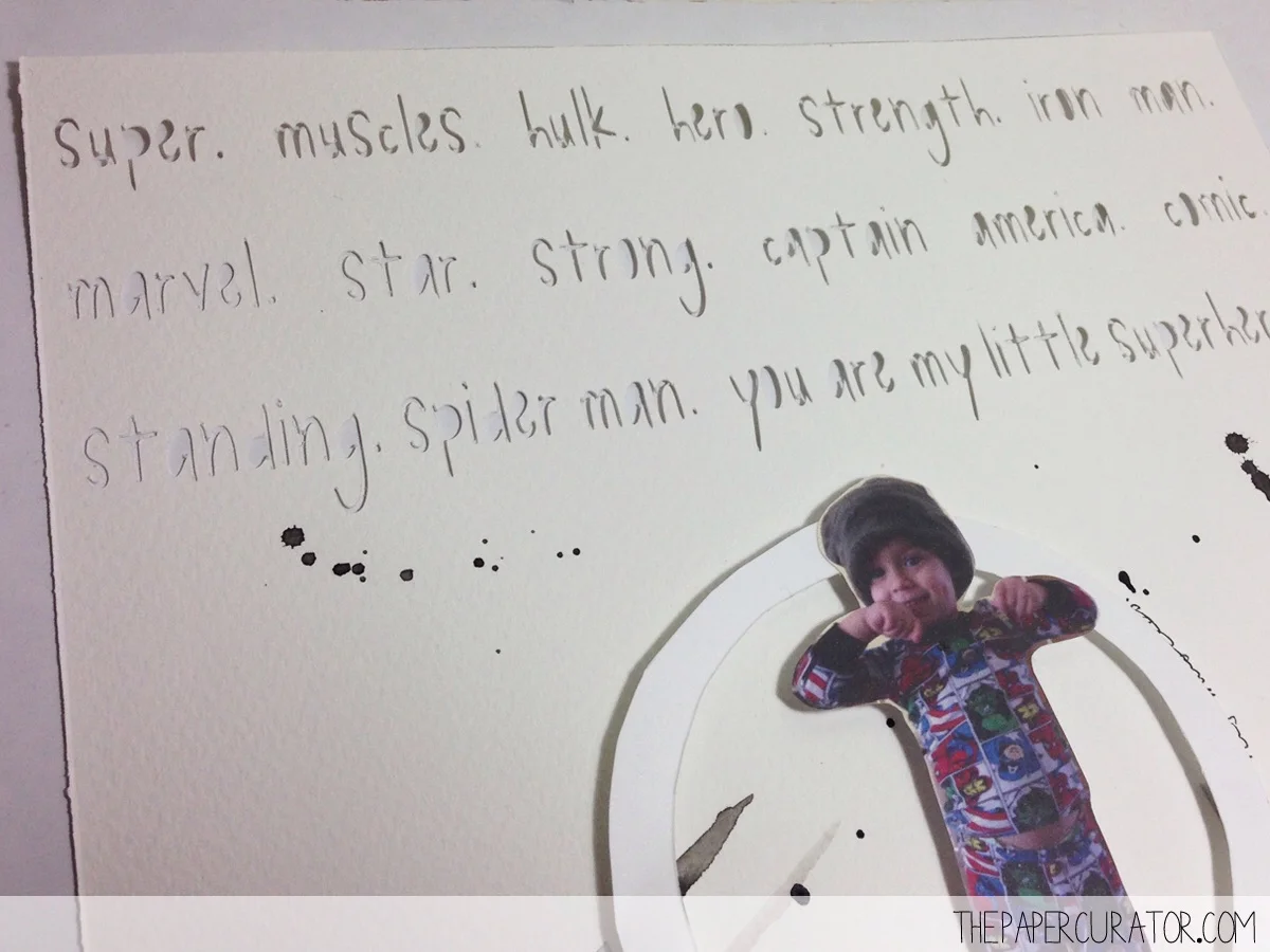 'MY LITTLE SUPERHERO' SCRAPBOOK LAYOUT | THE PAPER CURATOR