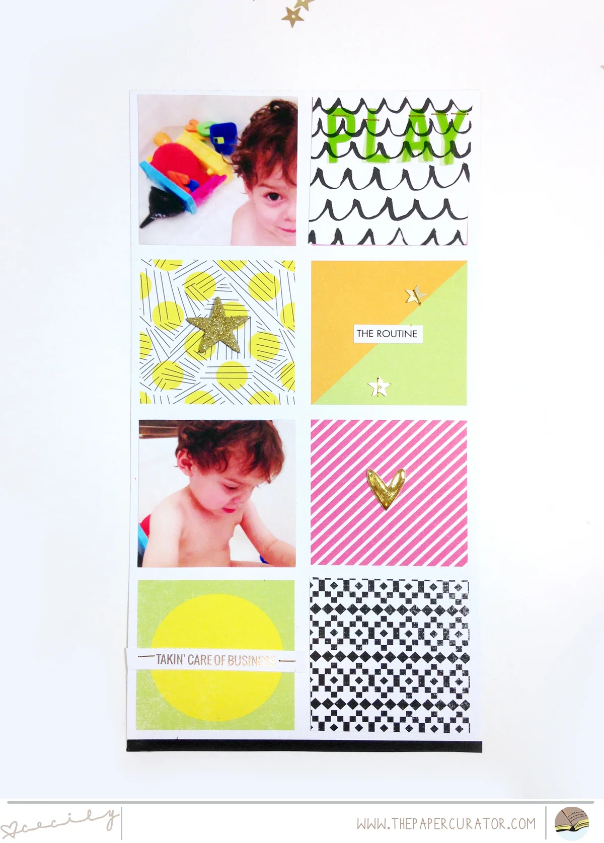 THIS WEEK'S PAGE SKETCH WITH 'RUB A DUB DUB' SCRAPBOOK LAYOUT | THE PAPER CURATOR