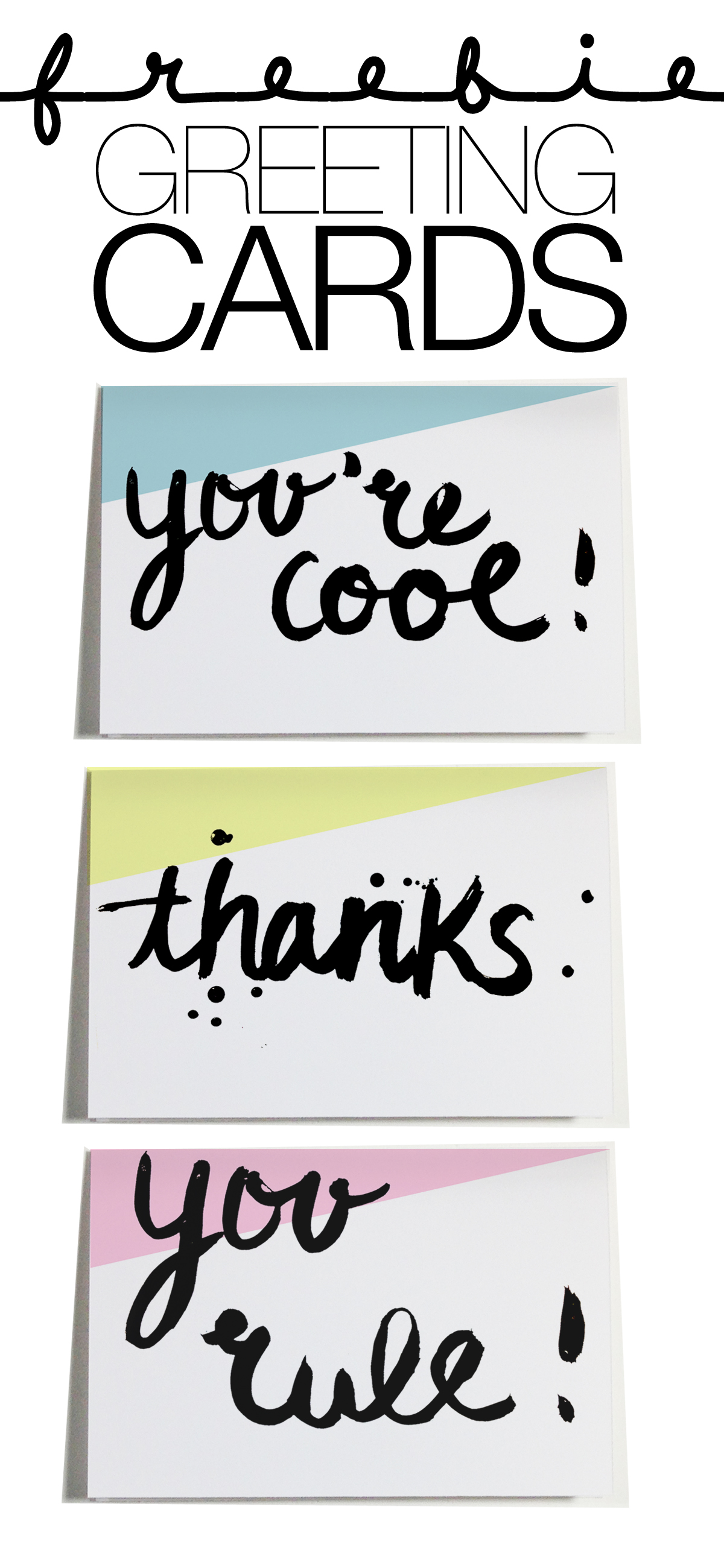 FREEBIE BRUSH SCRIPT GREETING CARDS | THE PAPER CURATOR