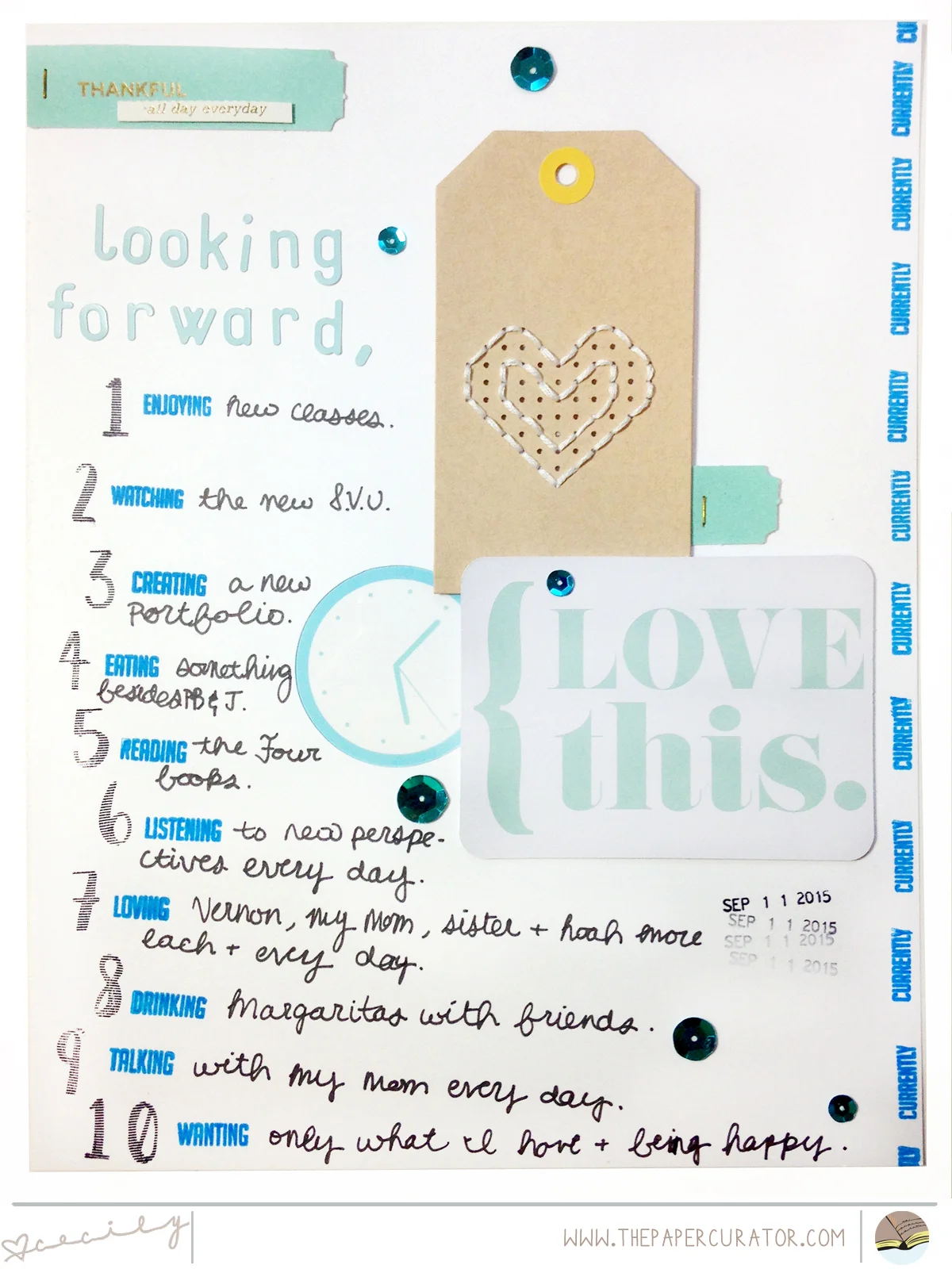 WEEKLY SCRAPBOOK SKETCH WITH 'LOOKING FORWARD' SCRAPBOOK LAYOUT | THE PAPER CURATOR