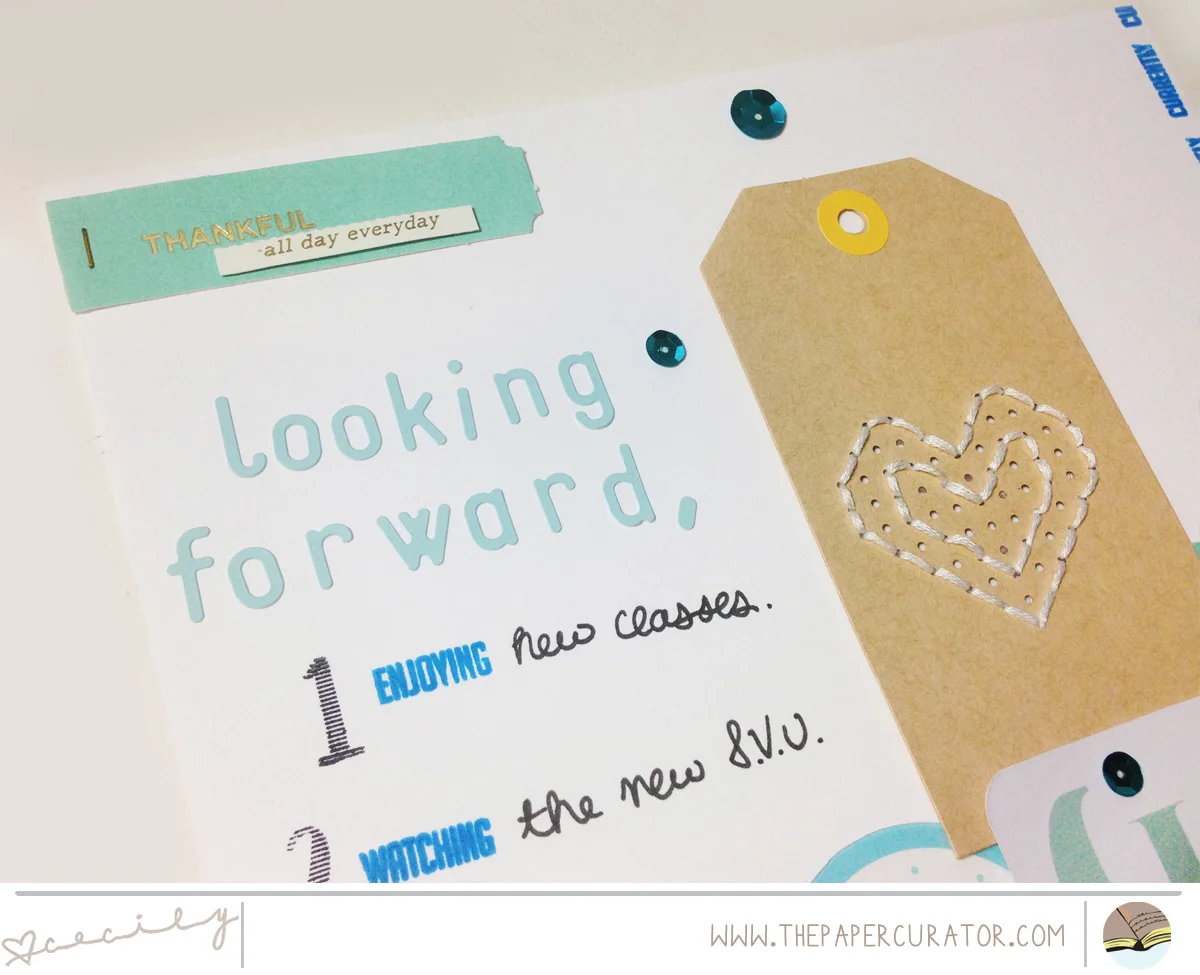 WEEKLY SCRAPBOOK SKETCH WITH 'LOOKING FORWARD' SCRAPBOOK LAYOUT | THE PAPER CURATOR