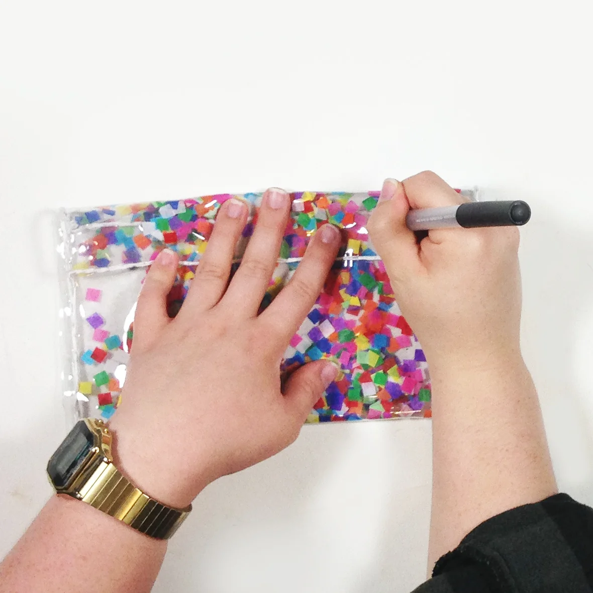 DIY CONFETTI PENCIL CASE — The Paper Curator