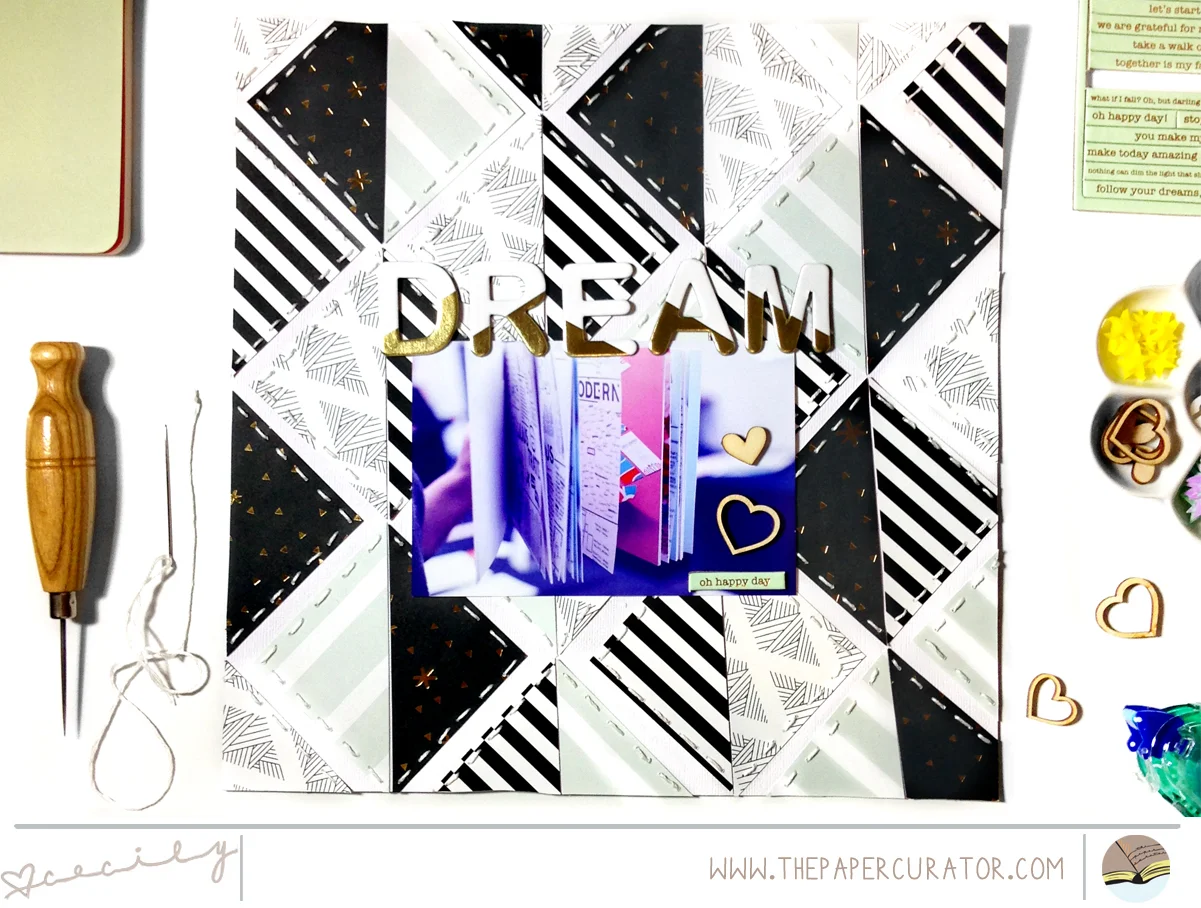 Layered Pattern Paper with Scrapbook Layout 'Dream" | The Paper Curator