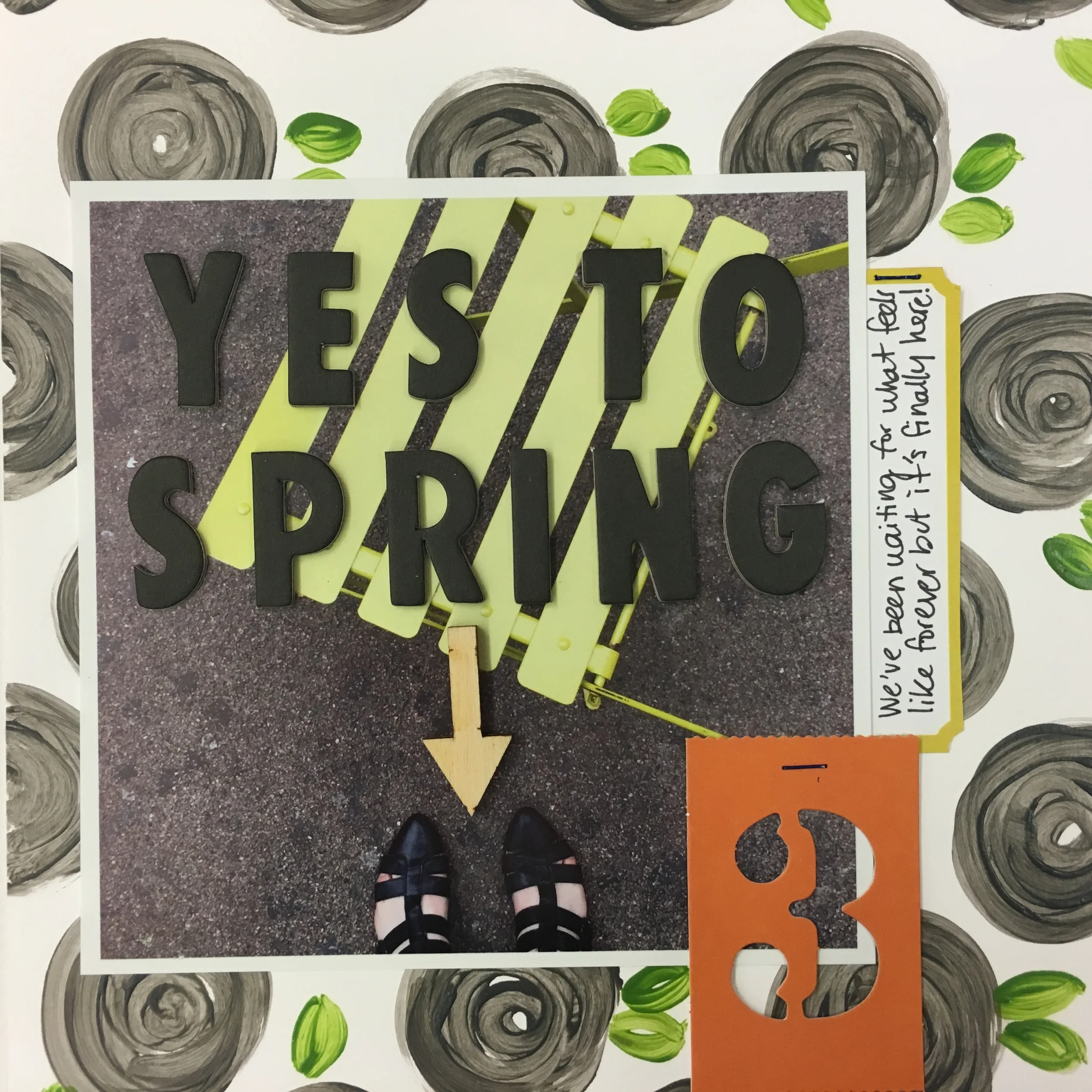 Fast + Fabulous Friday with "Yes to Spring" Scrapbook Layout | The Paper Curator