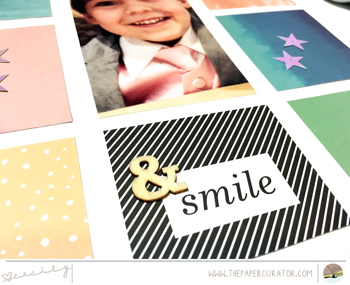 'Smile' Scrapbook Layout using ABM Messy Boxes | The Paper Curator