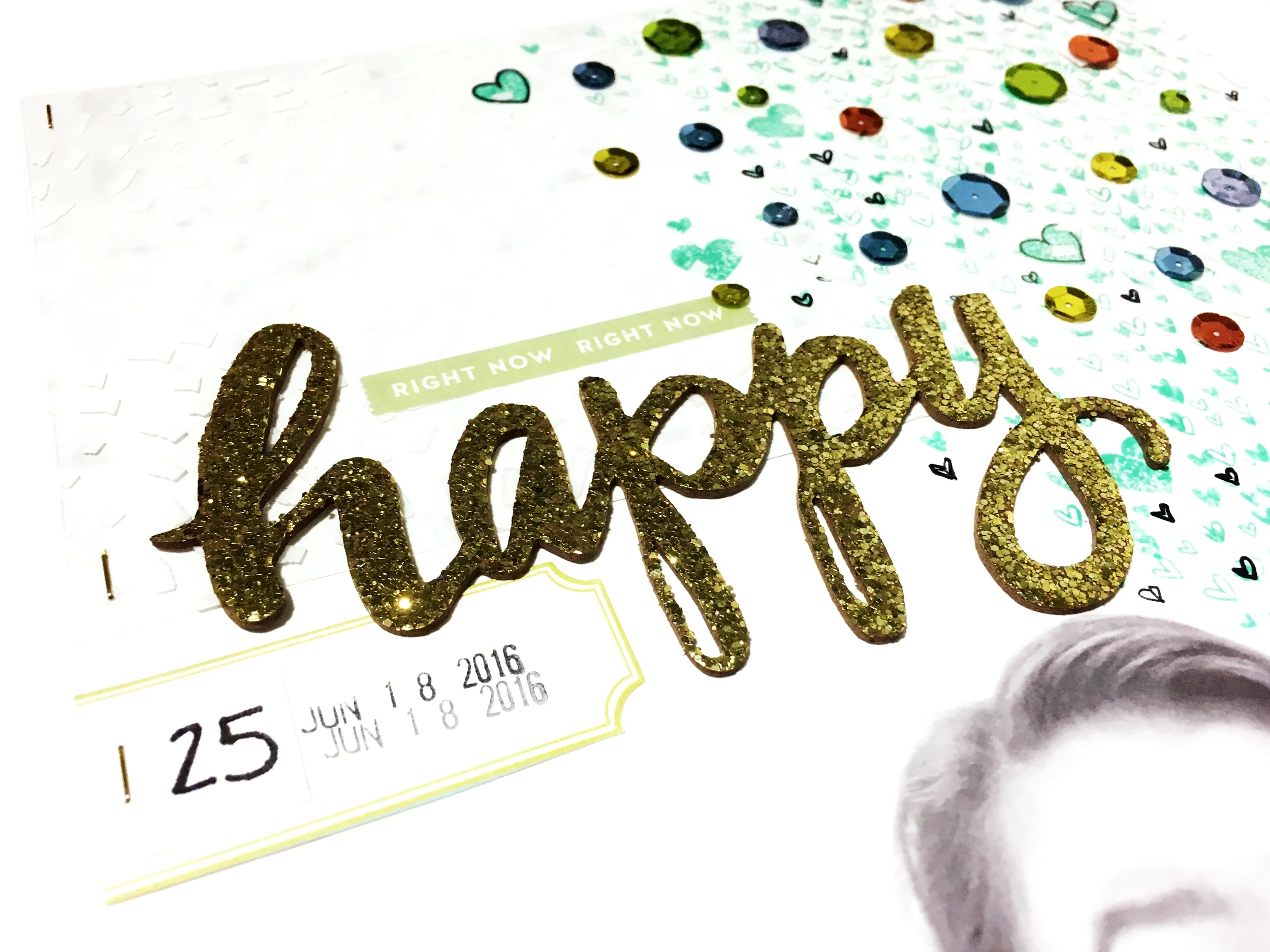 'Happy Right Now' Scrapbook Layout | The Paper Curator