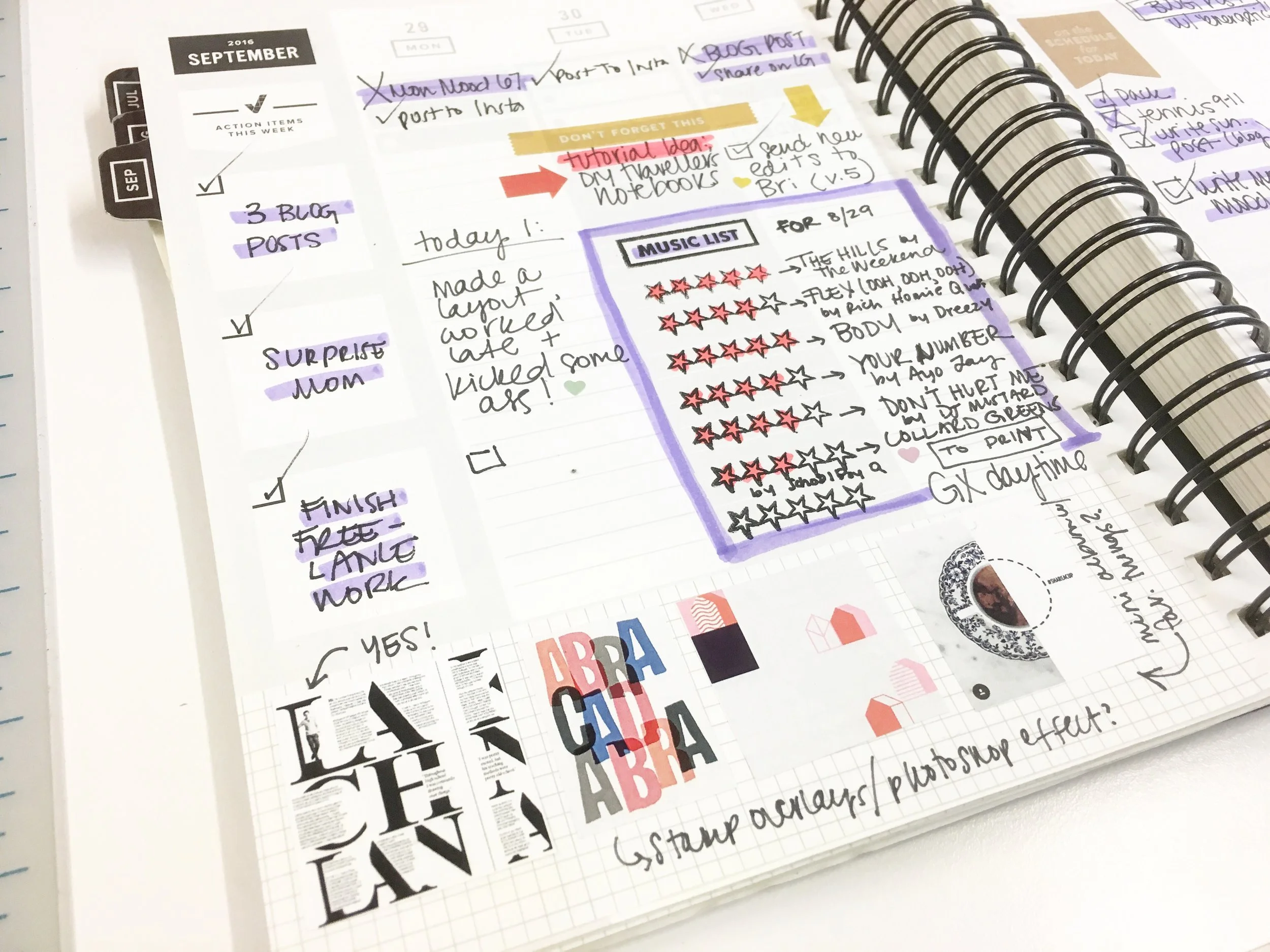 Planning with a music list | The Paper Curator
