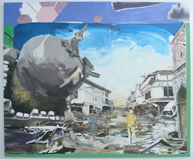 Journey Into Fear III, 2008 Oil and acrylic on canvas 75 x 90 inches