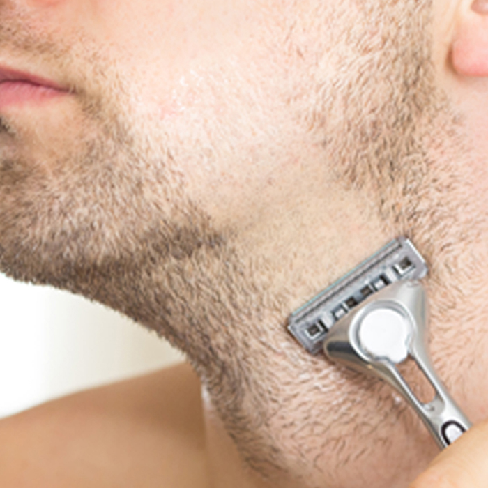 Step 3. Shave! Solid Shave stays clear.