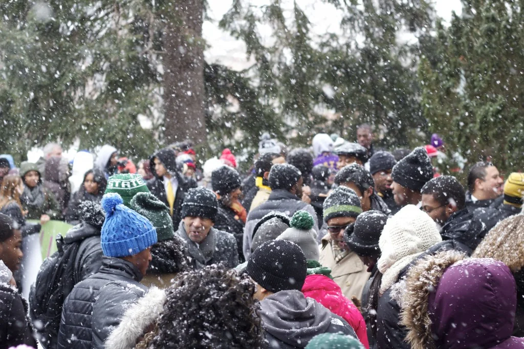 STUDENTS, FACULTY BEAR THE COLD TO WALK FOR MLK