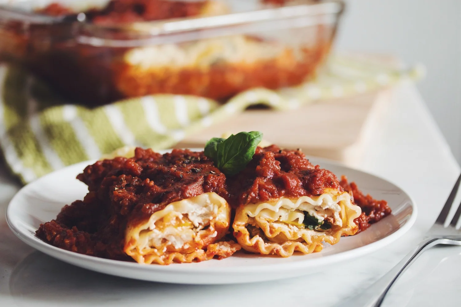 Vegan Lasagna Rolls Up