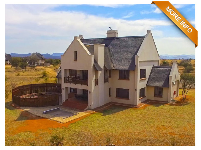 ZEB050 | EASY BUSHVELD LIVING The living is easy in this impressive, generously proportioned contemporary residence with stunning Waterberg views. Located close to all the Zebula amenities. The floor plan encompasses four spacious ensuite bedrooms with plenty of room for entertaining, sleep and storage. The sleek and stylish kitchen flows through to the living room and private patio. The master bedroom with luxury appointed bathroom ensure you have privacy to enjoy the view. This home is the ideal holiday retreat and is ideally positioned to enjoy the proximity to the Zebula clubhouse and golf course.