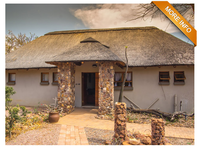ZEB053 | THE PERFECT ESCAPE Living is easy in this 3 chalets hideaway in the heart of Zebula. Privacy is guaranteed with the well appointed chalets that feature double ensuite bedrooms. You will also love the convenience of your own private living & kitchen area that opens up on your own private patio. friends, family enjoy gathering at the central entertainment area with a well appointed kitchen, dining room and lounge. large patio doors open up to the boma and large swimming pool. Perfect for anyone, this home is ideally positioned to enjoy the bushveld. Truly resort style living in Zebula Golf Estate.
