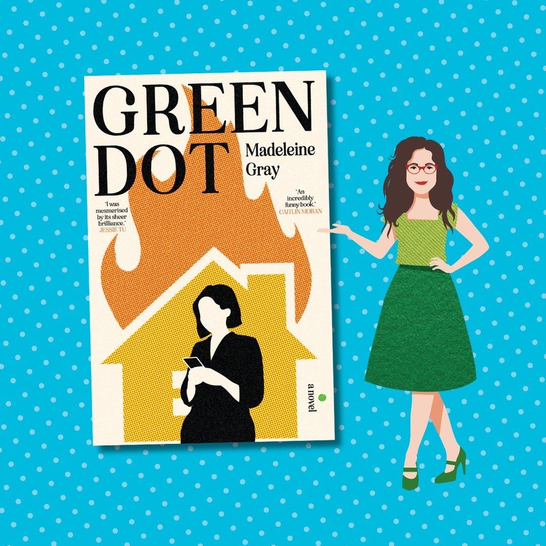 Crabb says: I really loved this book a lot. It&rsquo;s &lsquo;The Green Dot&rsquo; by Madeleine Gray @madeleine_gray_. ⁠
⁠
It&rsquo;s about a young woman who lives with her dad and her dog, and she is incredibly funny and a bit doesn't-quite-fit-in.⁠