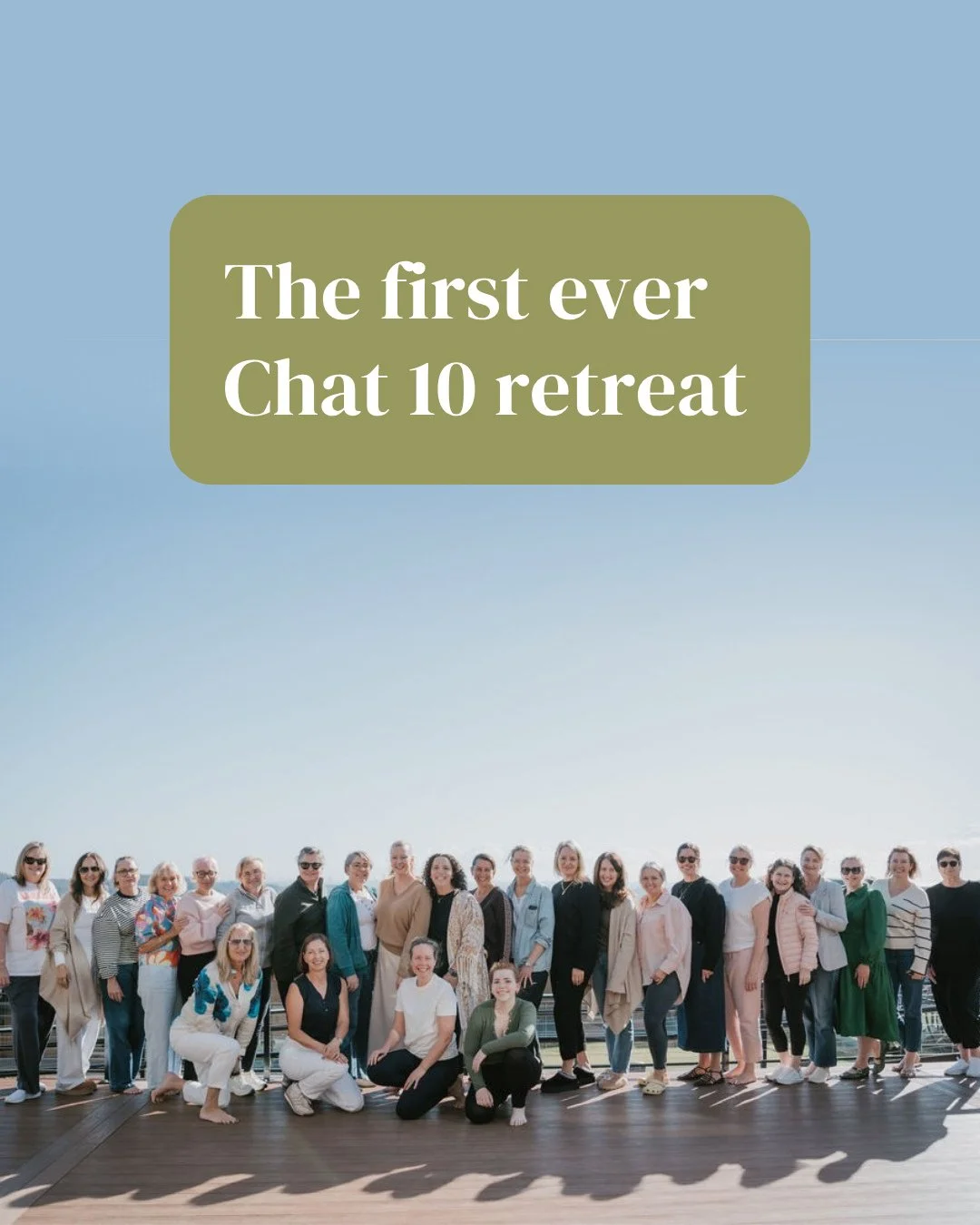 Chat 10, retreat 10. Here are some snaps from the first ever Chat 10 retreat that was held in the Gold Coast Hinterland in August. When Crabb was scrolling through them she could be heard muttering &quot;Even I would contemplate sitting through Sales
