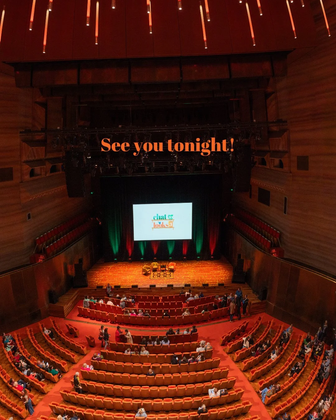 Tonight's the night, Melbourne! @annabelcrabb, @leigh_sales, @benshewry and @fashion_critical live at Hamer Hall @artscentremelbourne.
Grab some new merch, take a selfie at the Chat 10 wall and enjoy the random chat about books, music, cooking and