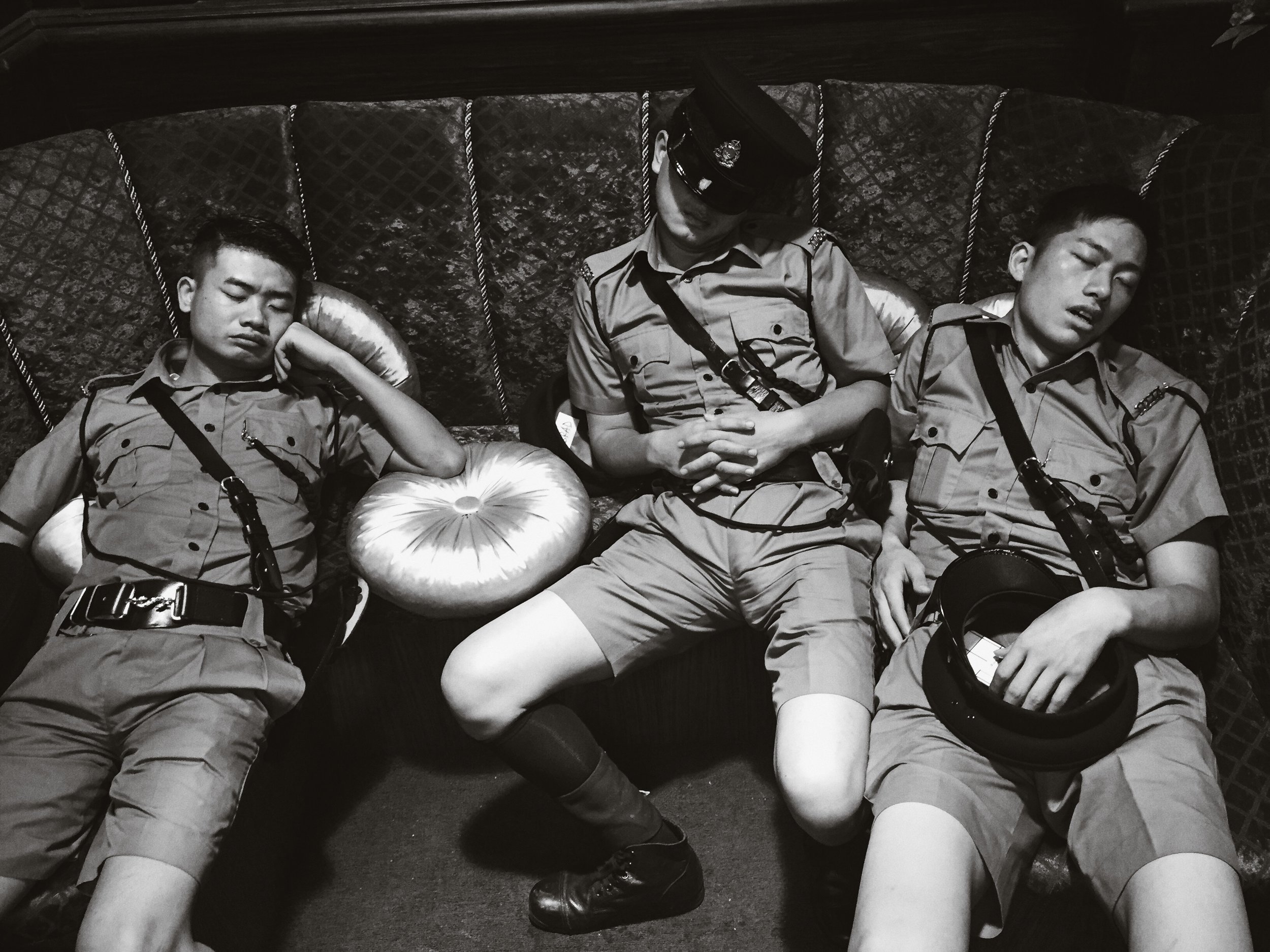 Tired police officers